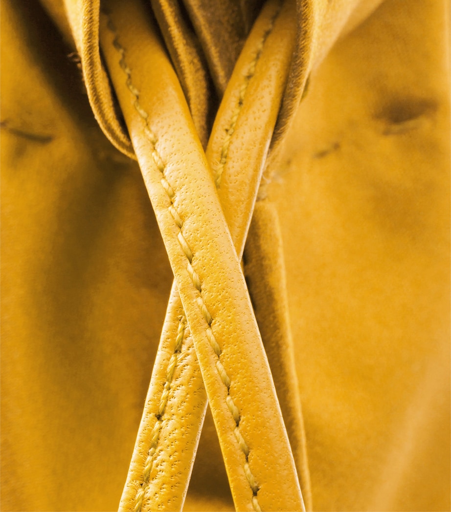 Prada Silk Duchesse Drawstring Wish Pouch Yellow Image 4