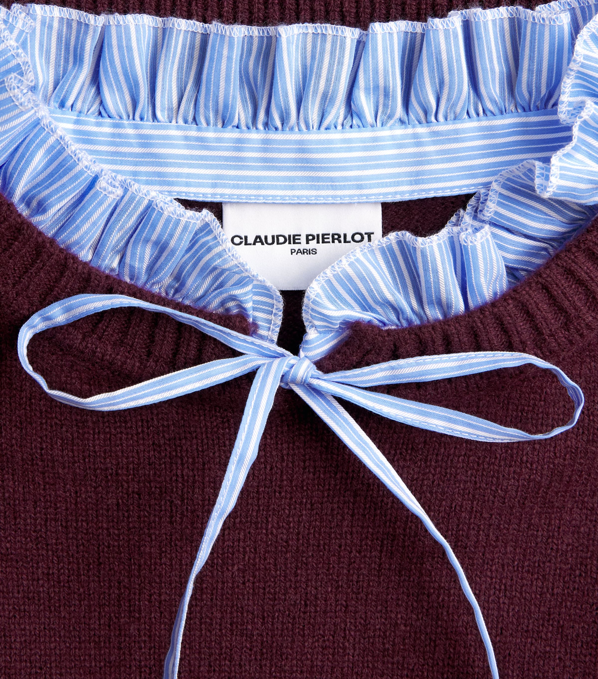 Claudie Pierlot Womens Wool Layered Sweater Aubergine Image 6