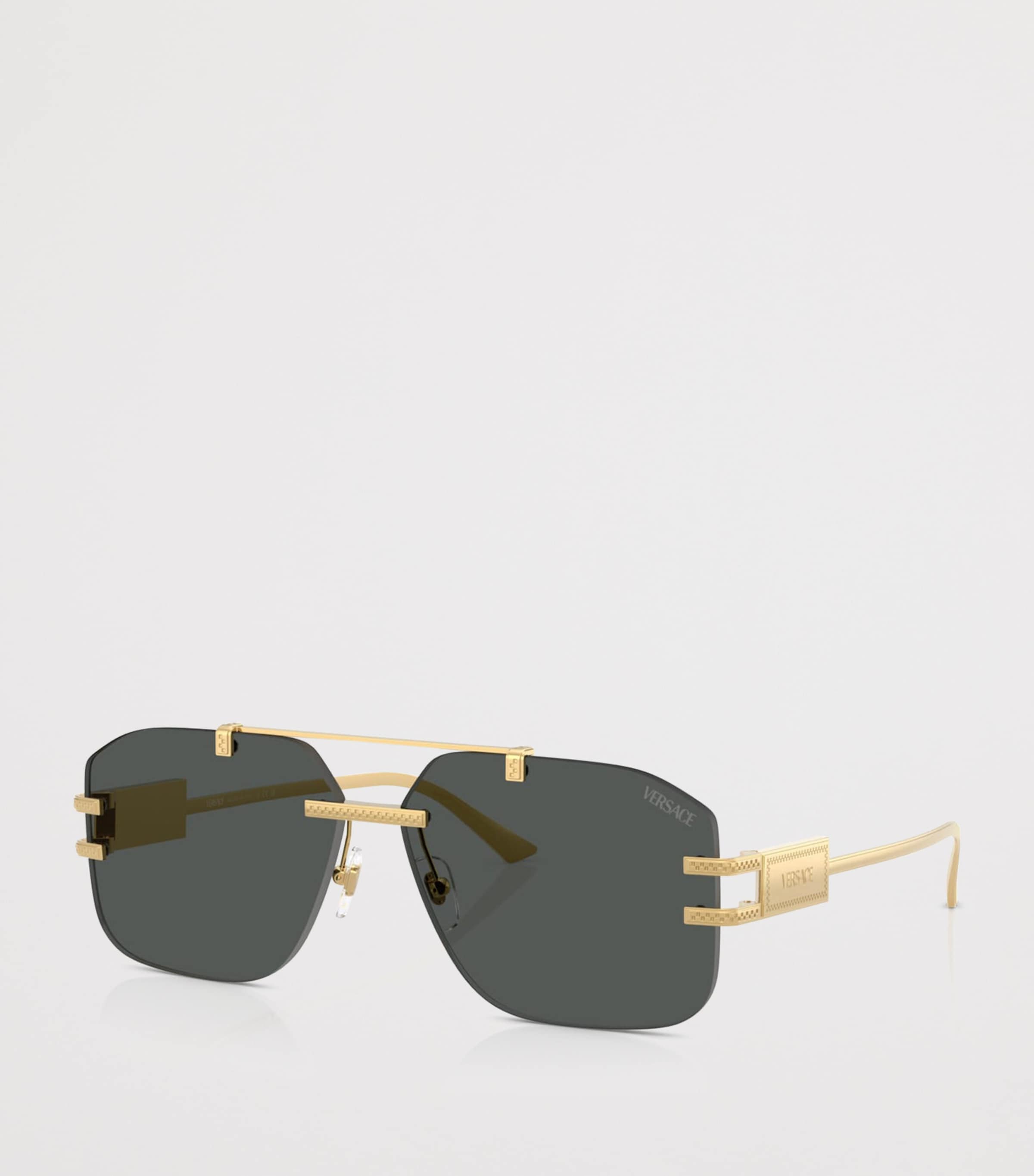 Versace Irregular Square Sunglasses Gold Image 2