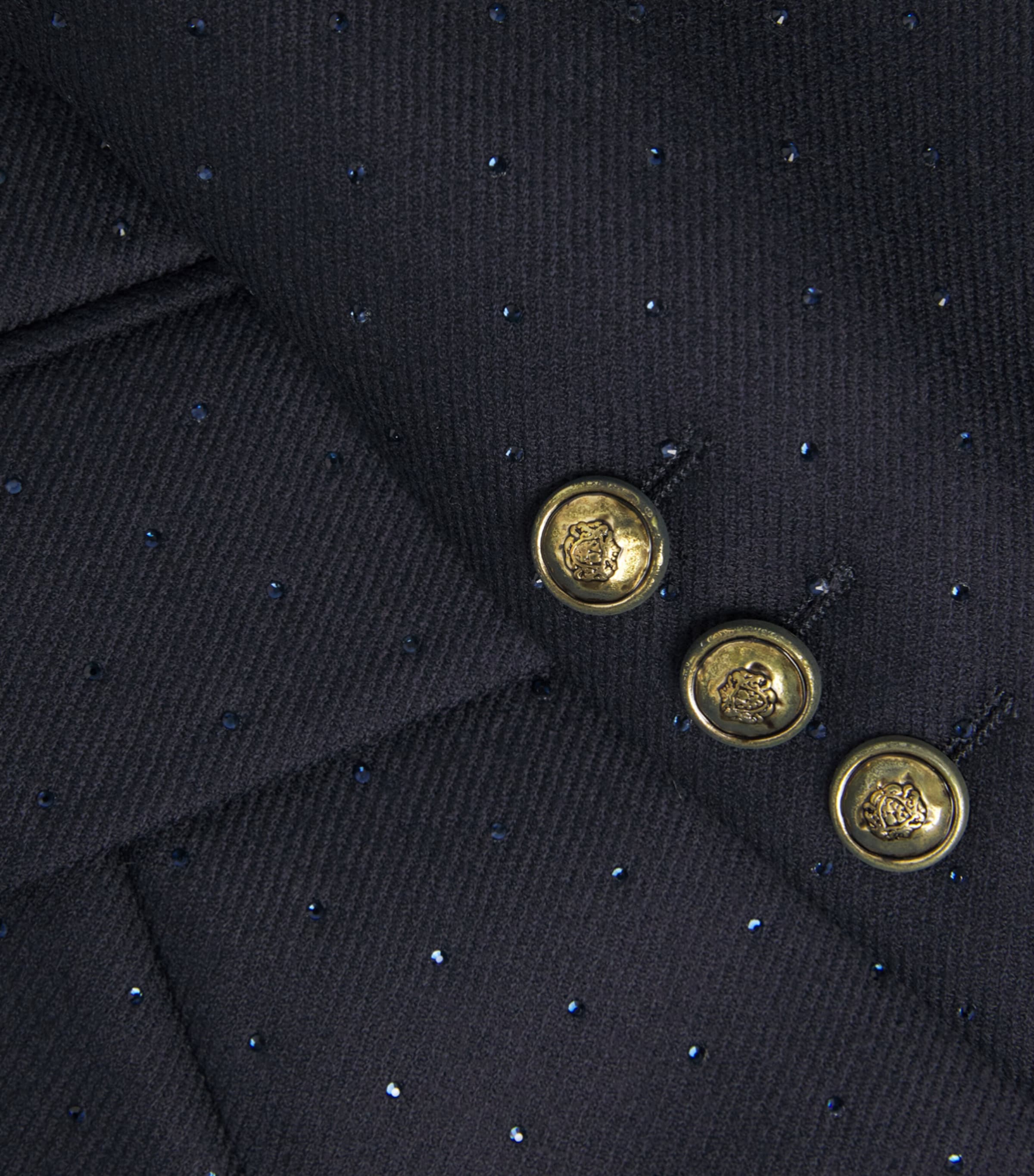 Sandro Paris Womens Wool Embellished Blazer Navy Blue Image 6