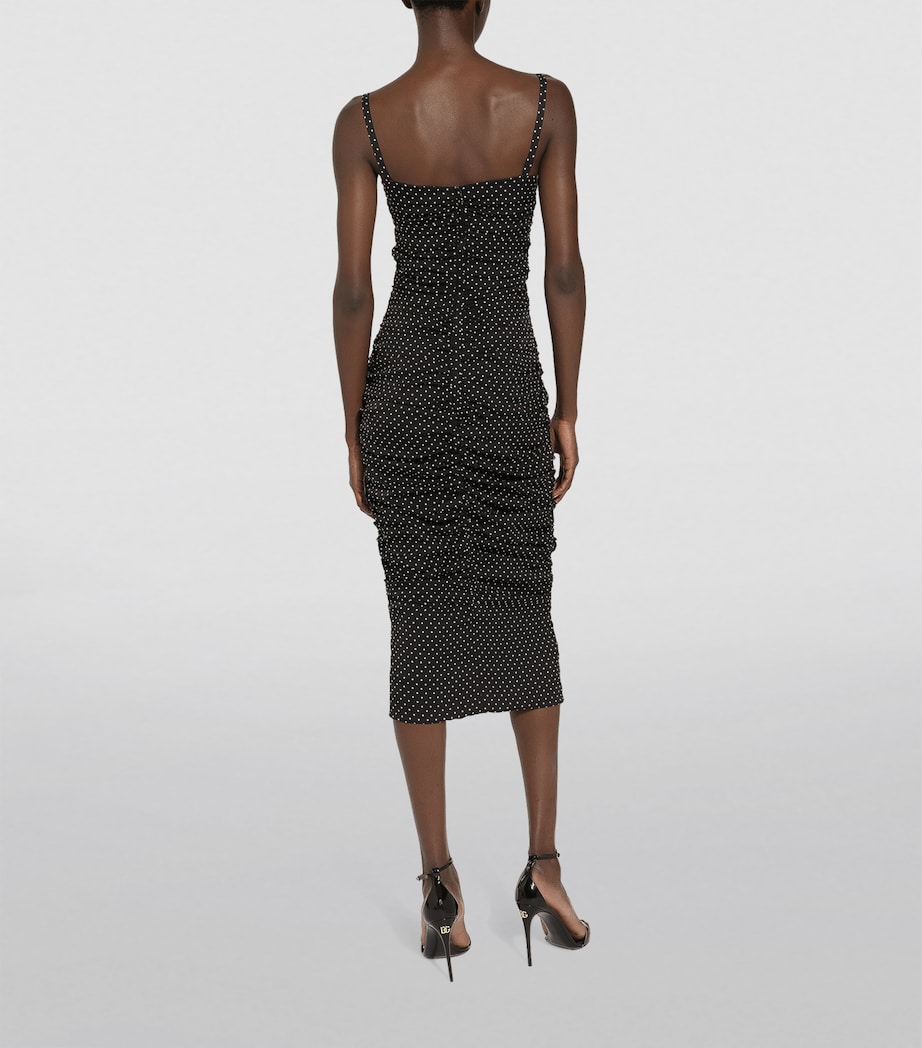 Dolce&Gabbana Womens Silk Polka-Dot Bodycon Dress Pois Bianco Fd Image 5