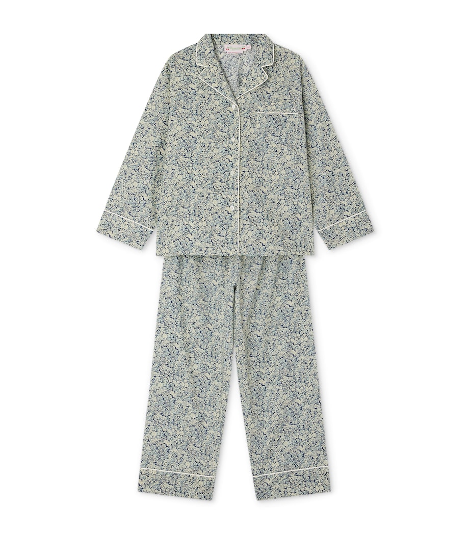 Bonpoint Organic Cotton Dormeur Pyjama Set (10-14 Years) Fl Bleu De Prusse Image 1