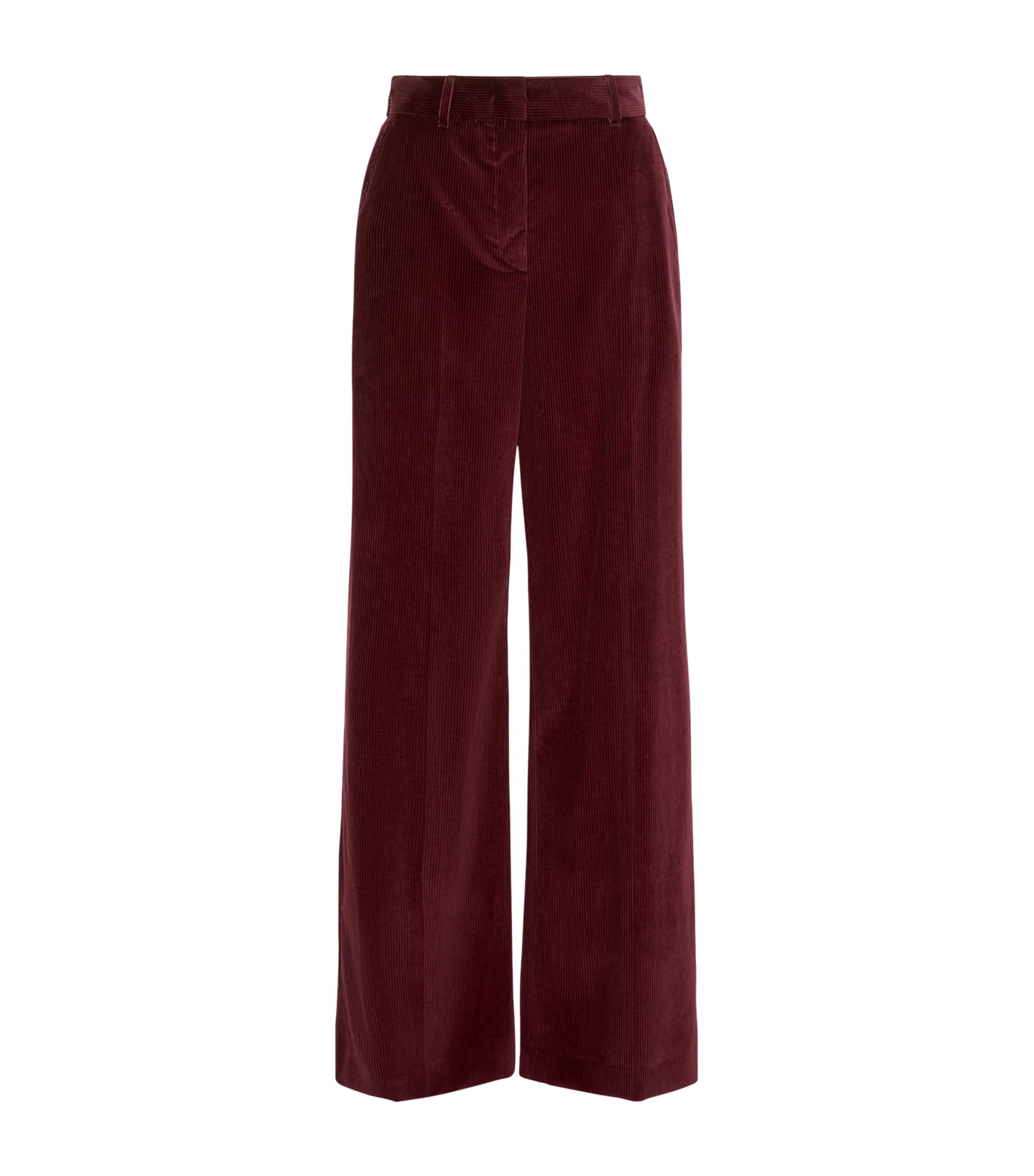 Weekend Max Mara Womens Cotton Corduroy Wide-Leg Trousers Bordeaux Image 1