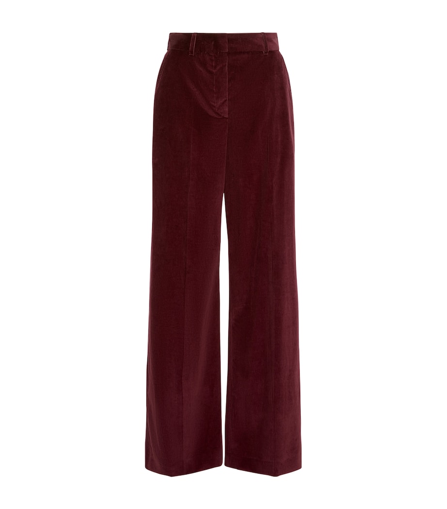 Weekend Max Mara Womens Cotton Corduroy Wide-Leg Trousers Bordeaux Image 1