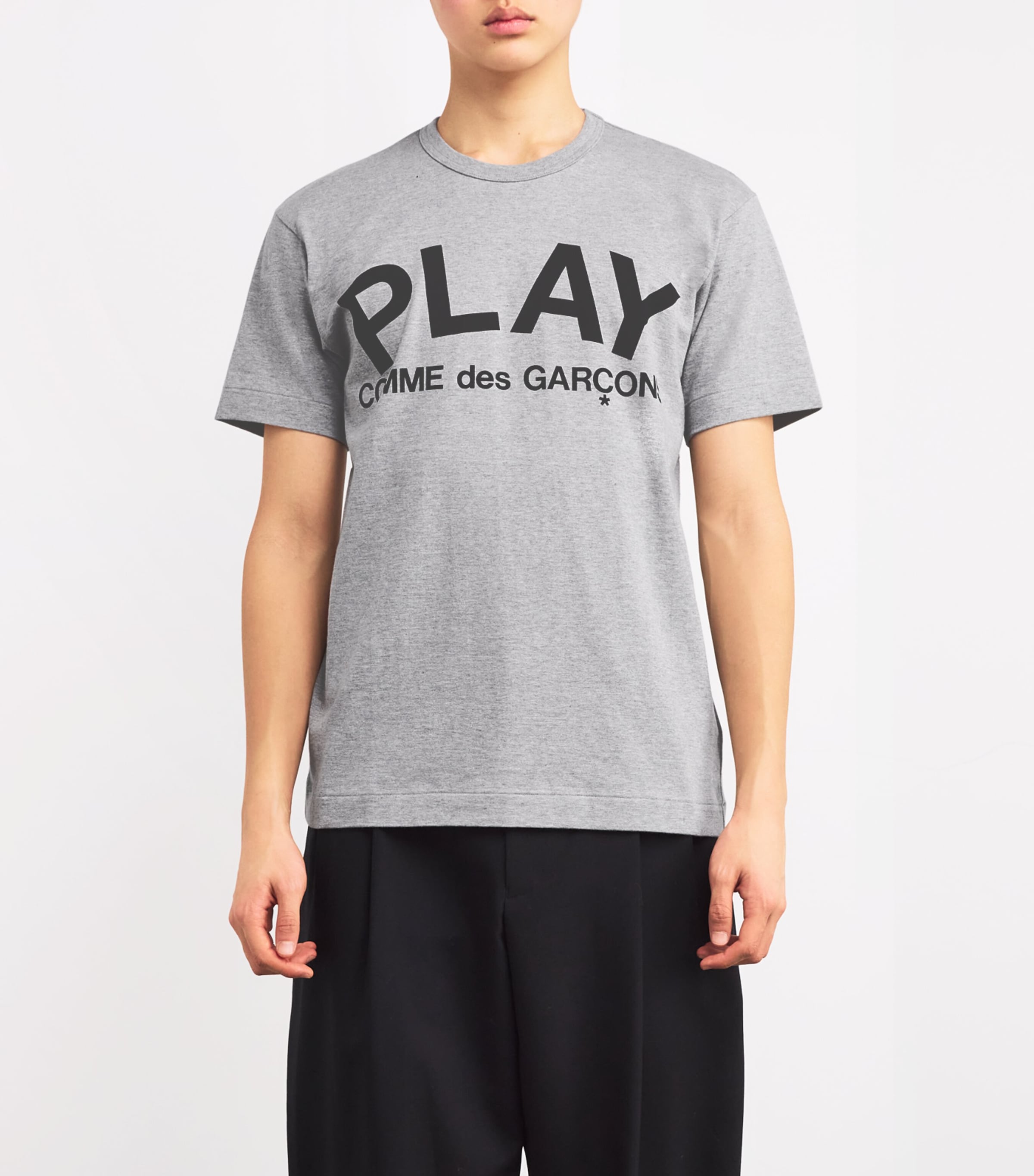 Comme Des Garçons Play Mens PLAY Logo T-Shirt Grey Image 3
