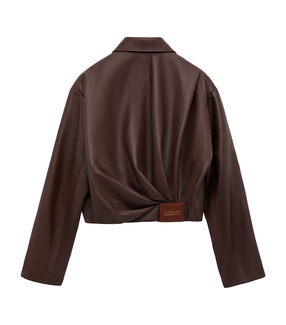 Lambskin Draped Jacket CHOCOLATE BROWN Image 2