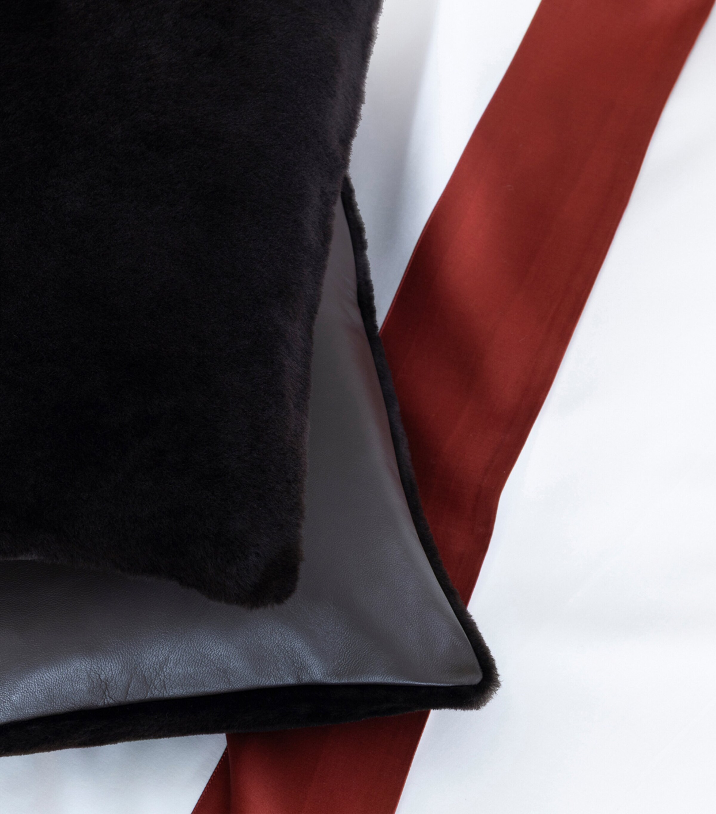 Frette Shearling Cushion Cover (30cm x 50cm) Testa Di Moro Image 3