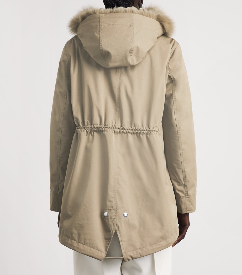 Yves Salomon Womens Down Fur-Trim Technical Parka Coat Image 5