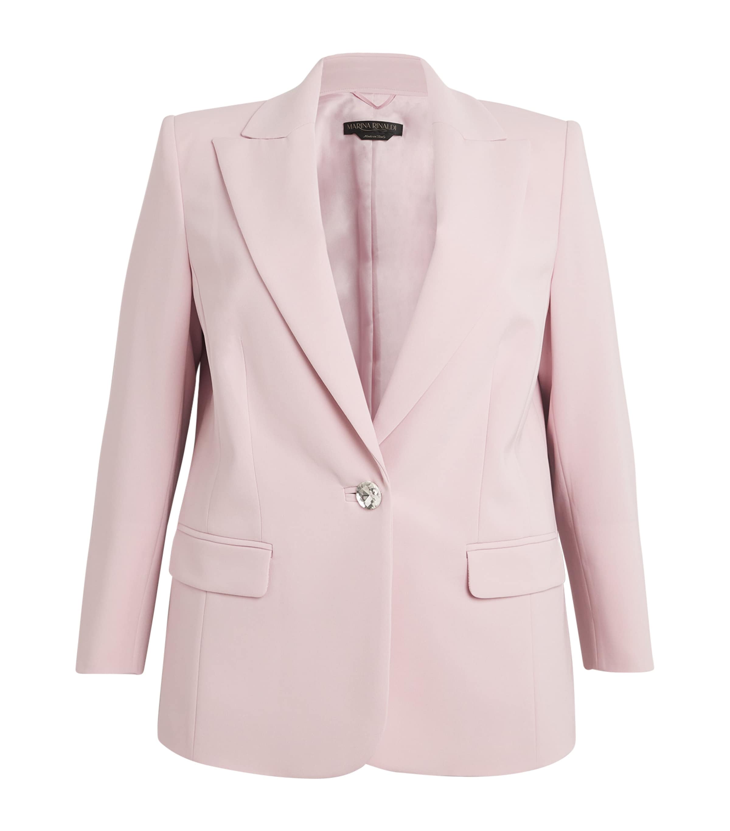 Shop Marina Rinaldi Single-breasted Blazer In Pink