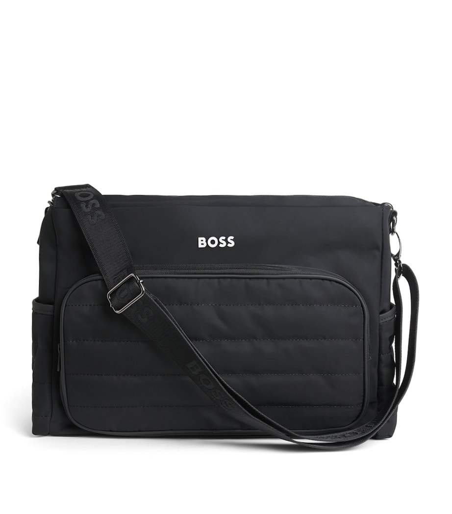 BOSS Kidswear Logo Quilted Changing Bag Black Image 1