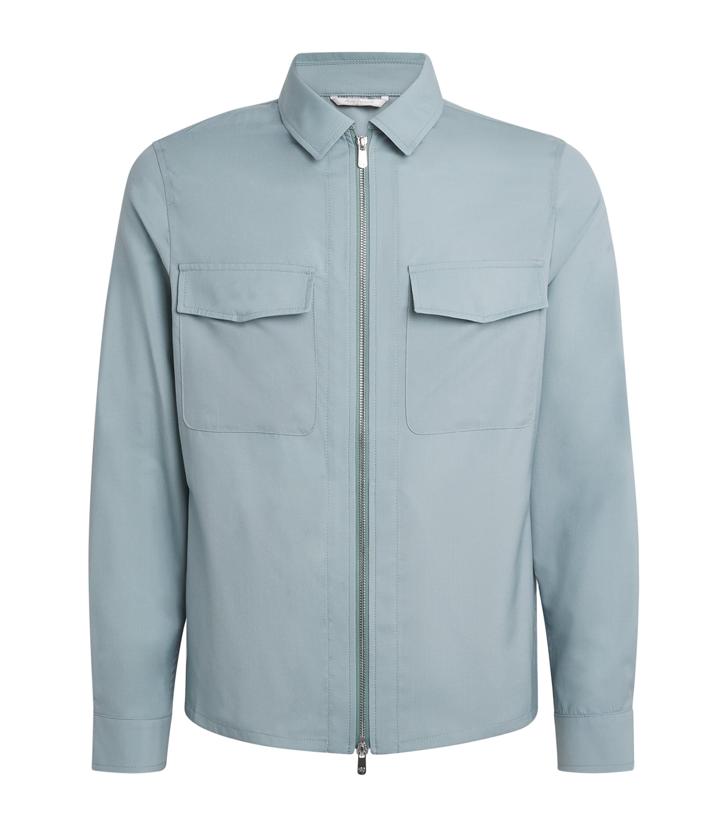 Virgin Wool-Silk Overshirt 13-LIGHT BLU Image 1