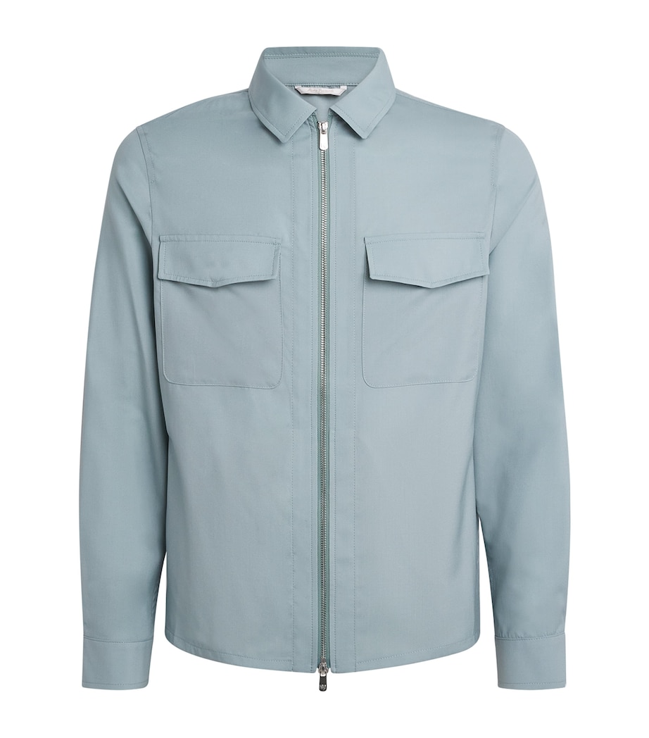 Virgin Wool-Silk Overshirt 13-LIGHT BLU Image 1