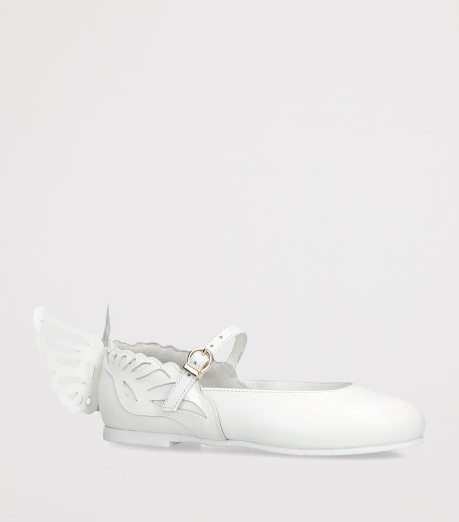 Leather Heavenly Ballet Flats WHITE Image 3