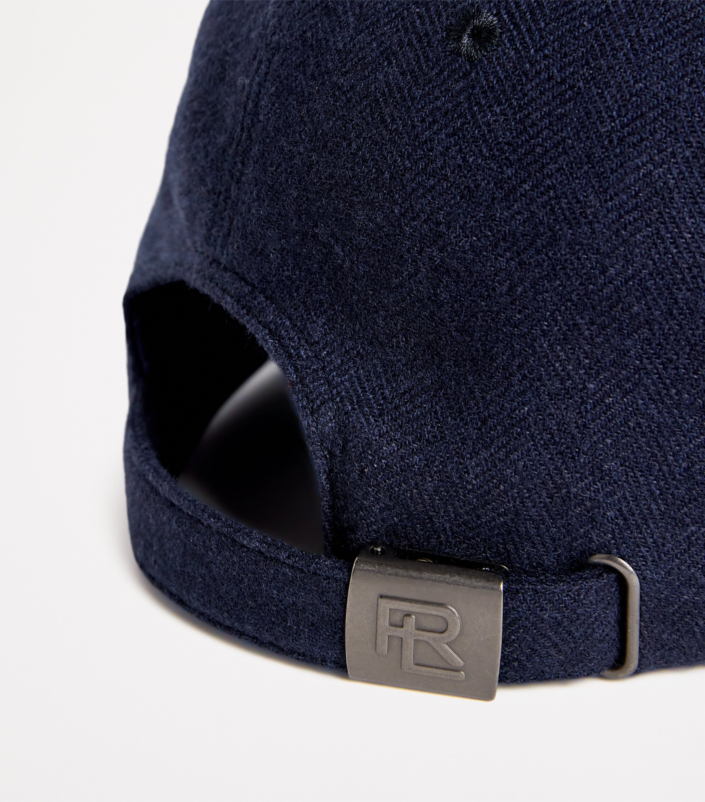 Ralph Lauren Purple Label Wool, Cashmere and Silk-Blend Mini Herringbone Cap Navy Image 4