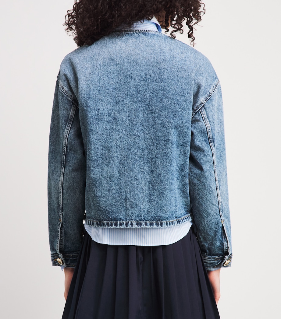 Round-Neck Denim Jacket BLUE JEAN Image 5