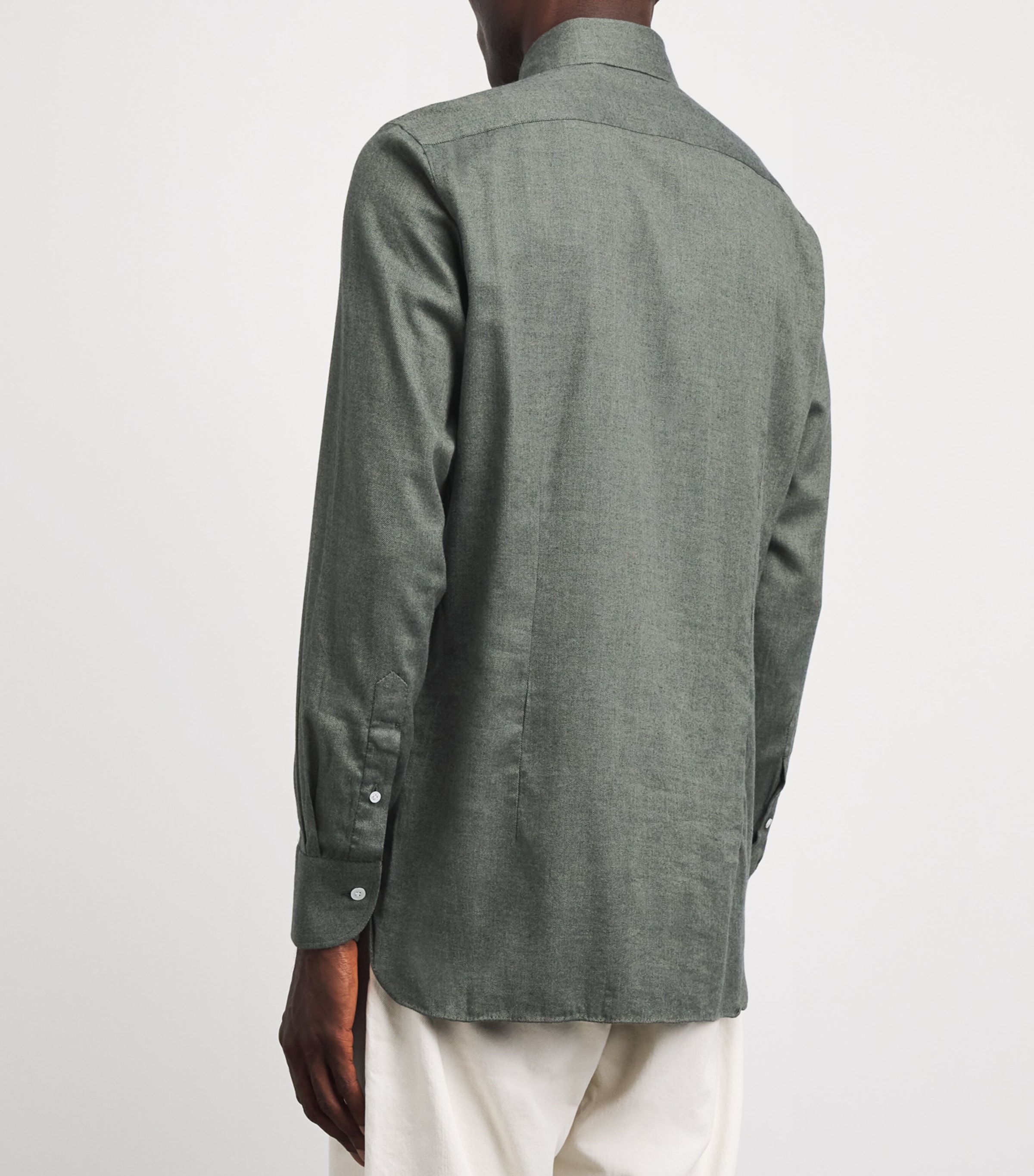 100HANDS Mens Herringbone Shirt Green Image 5