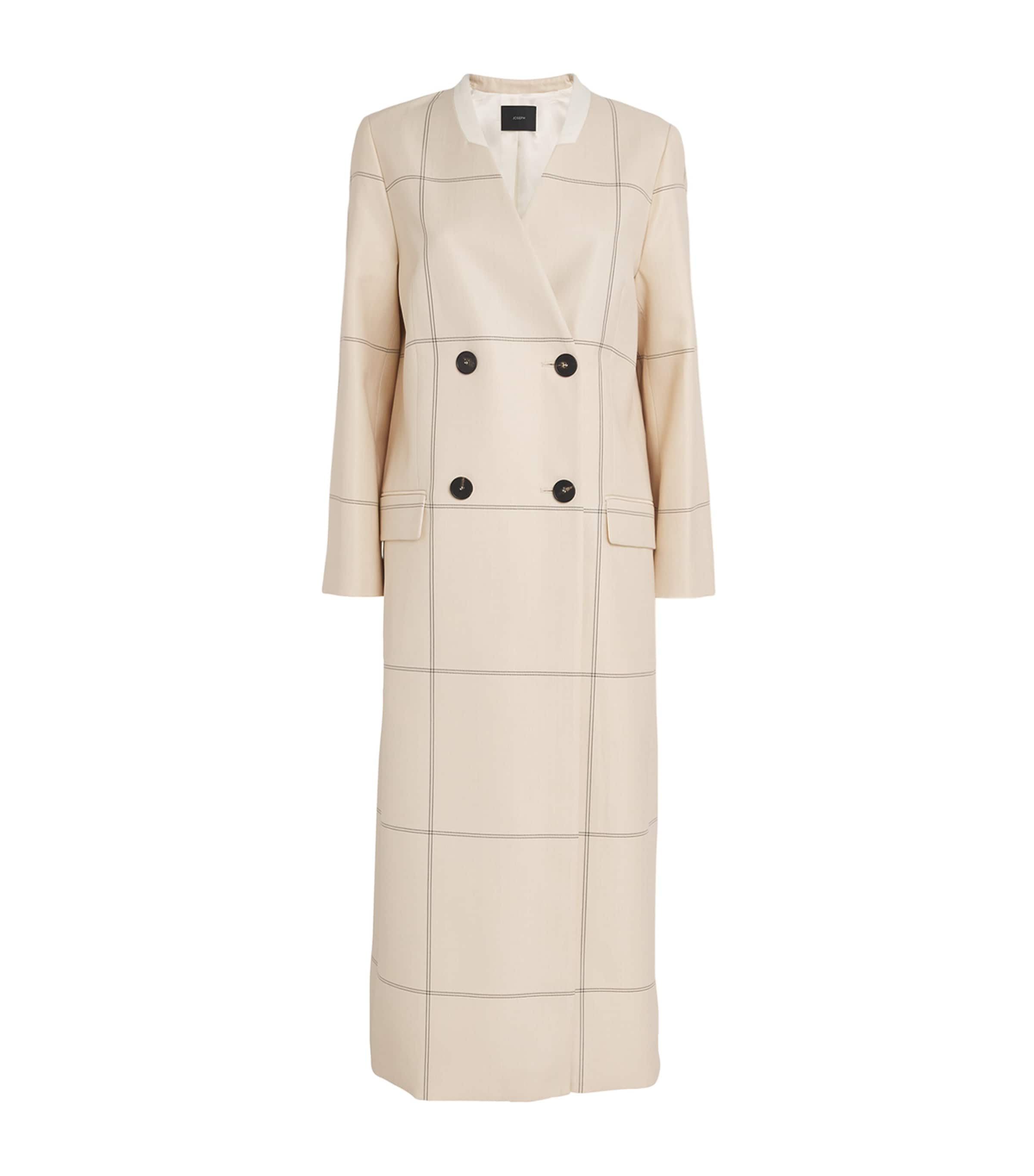 Joseph Wool-blend Check Lalo Coat In Neutral