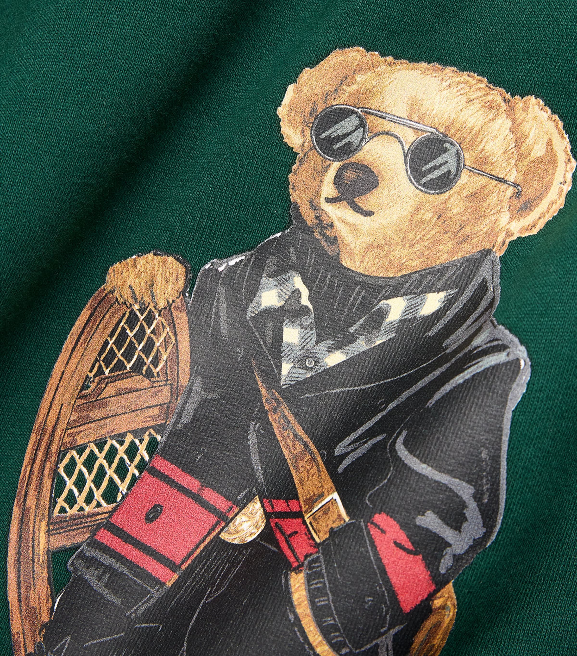 Cotton Holiday Bear Sweatshirt GREEN Image 5