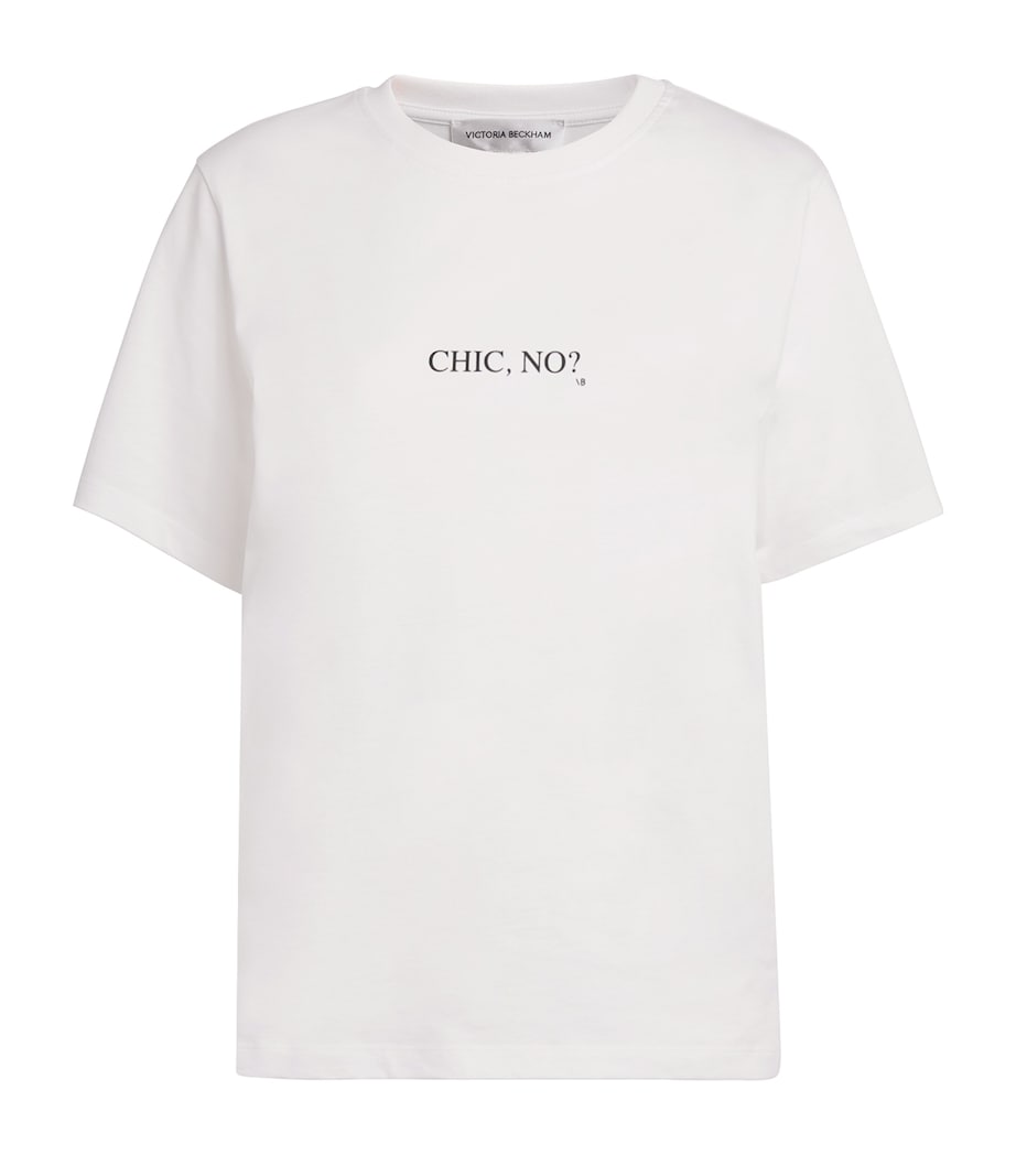 Organic Cotton Slogan T-Shirt  WHITE - CHIC NO Image 1