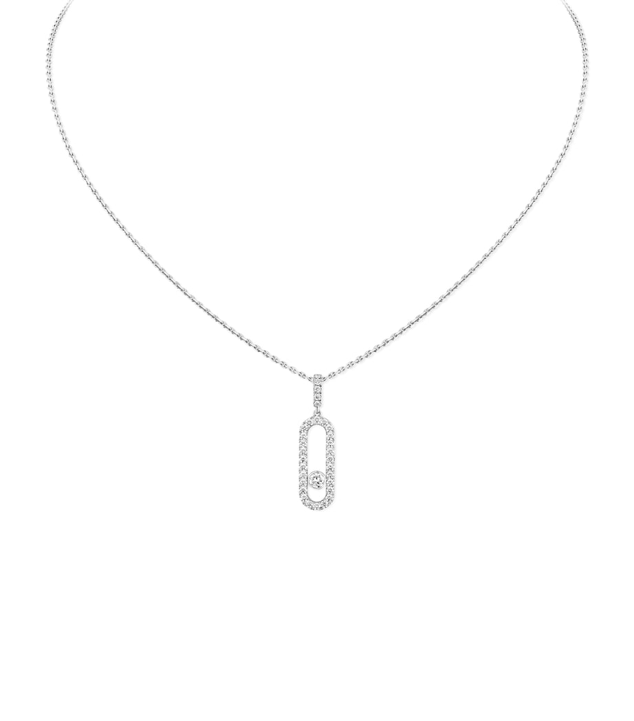 Messika Large Move Uno White Gold and Diamond Pavé Necklace | Harrods US