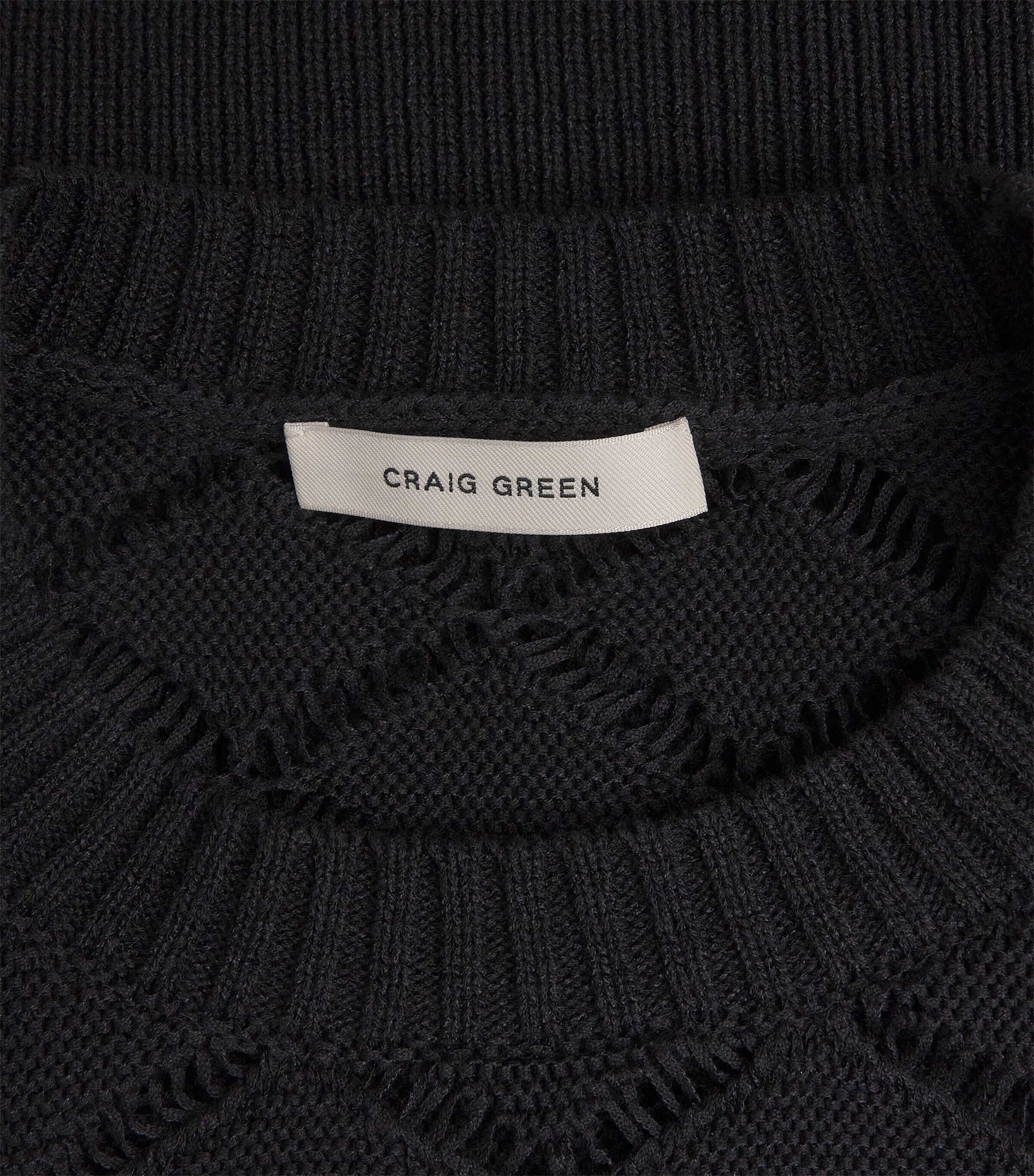 Craig Green Mens Cotton-Blend Pointelle Sweater Black Image 5