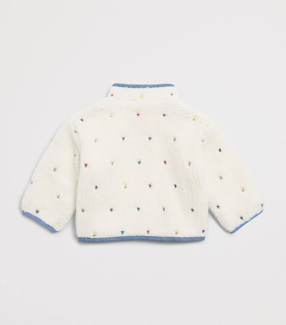 Stella McCartney Kids Fleece Floral Jacket (3-36 Months) Avorio/embr Image 2