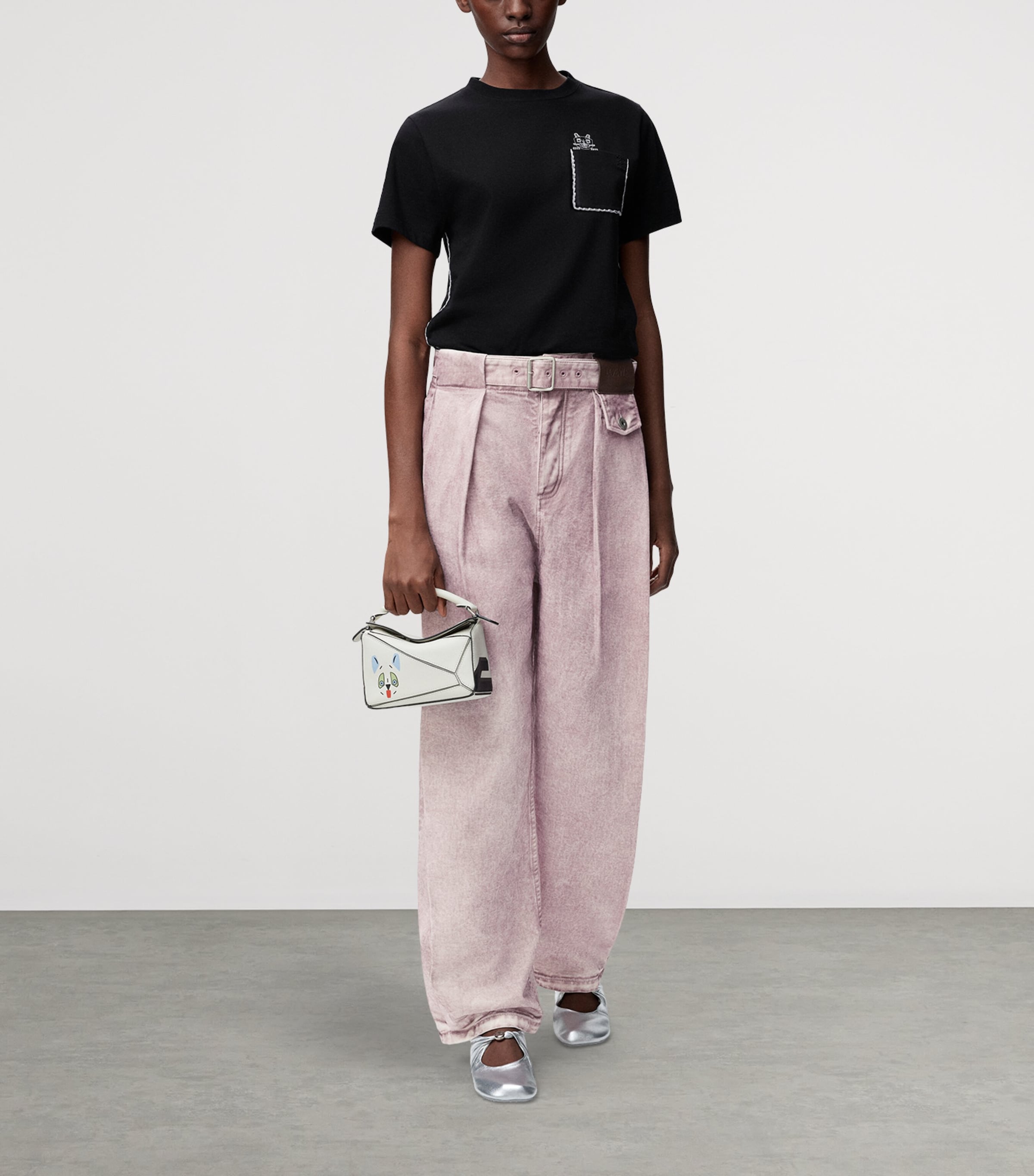 LOEWE Womens Straight Leg Jeans Pink Image 2