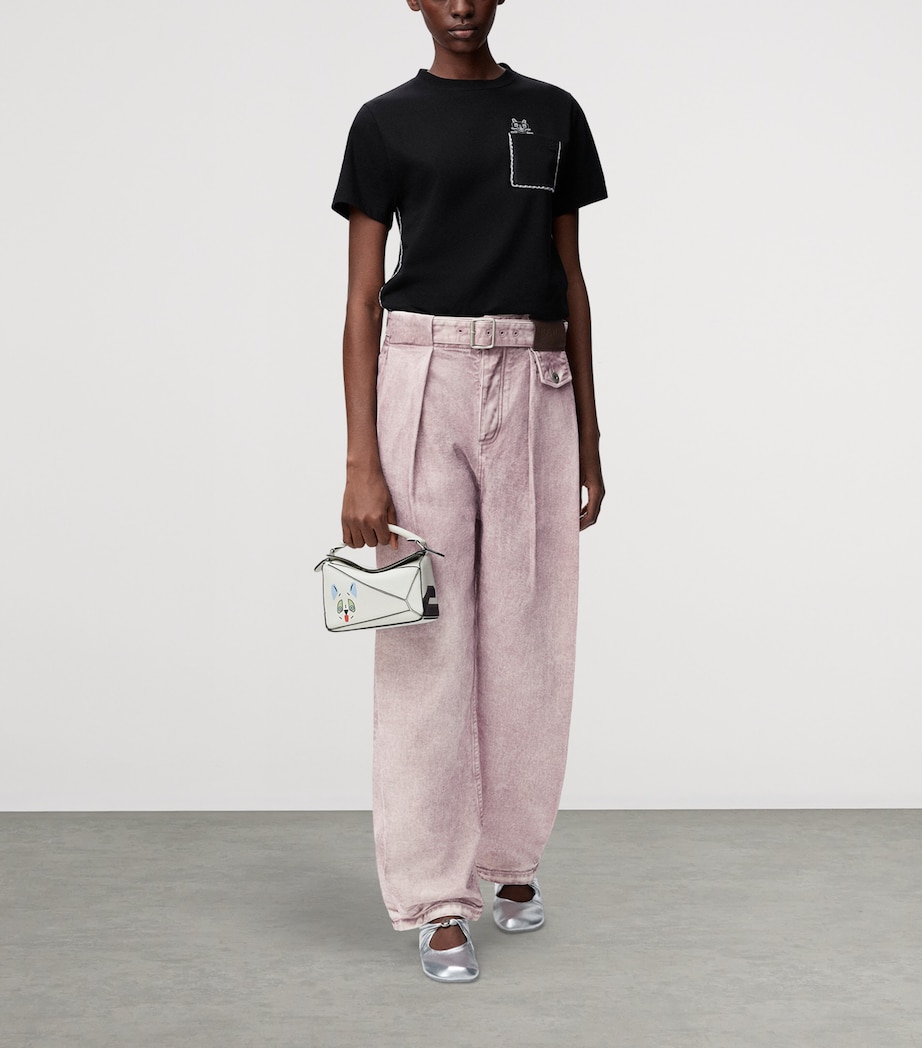 LOEWE Womens Straight Leg Jeans Pink Image 2