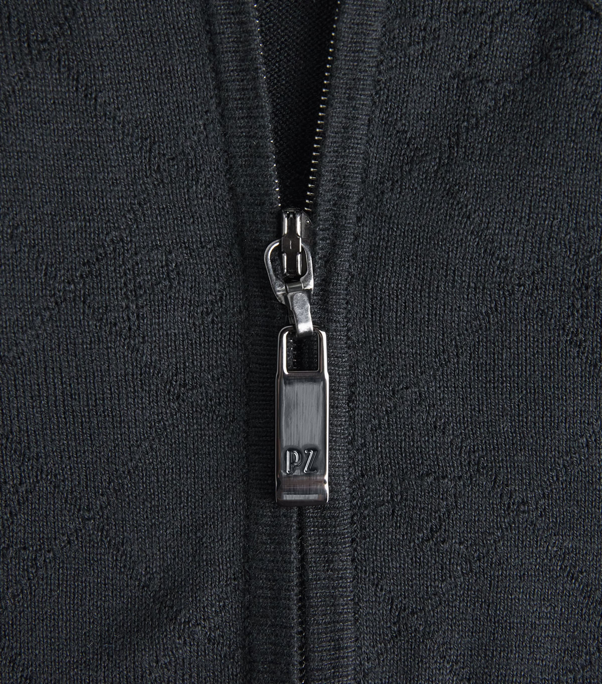 Silk-Cotton Monogram Polo Shirt 20 BLACK Image 5