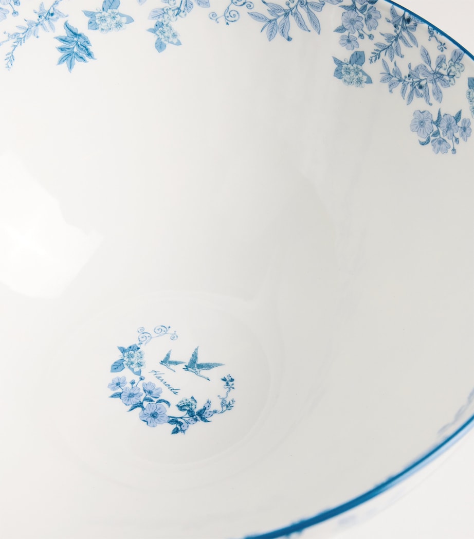 Harrods Fine Bone China Toile Bowl (25.5cm) Blue Image 2