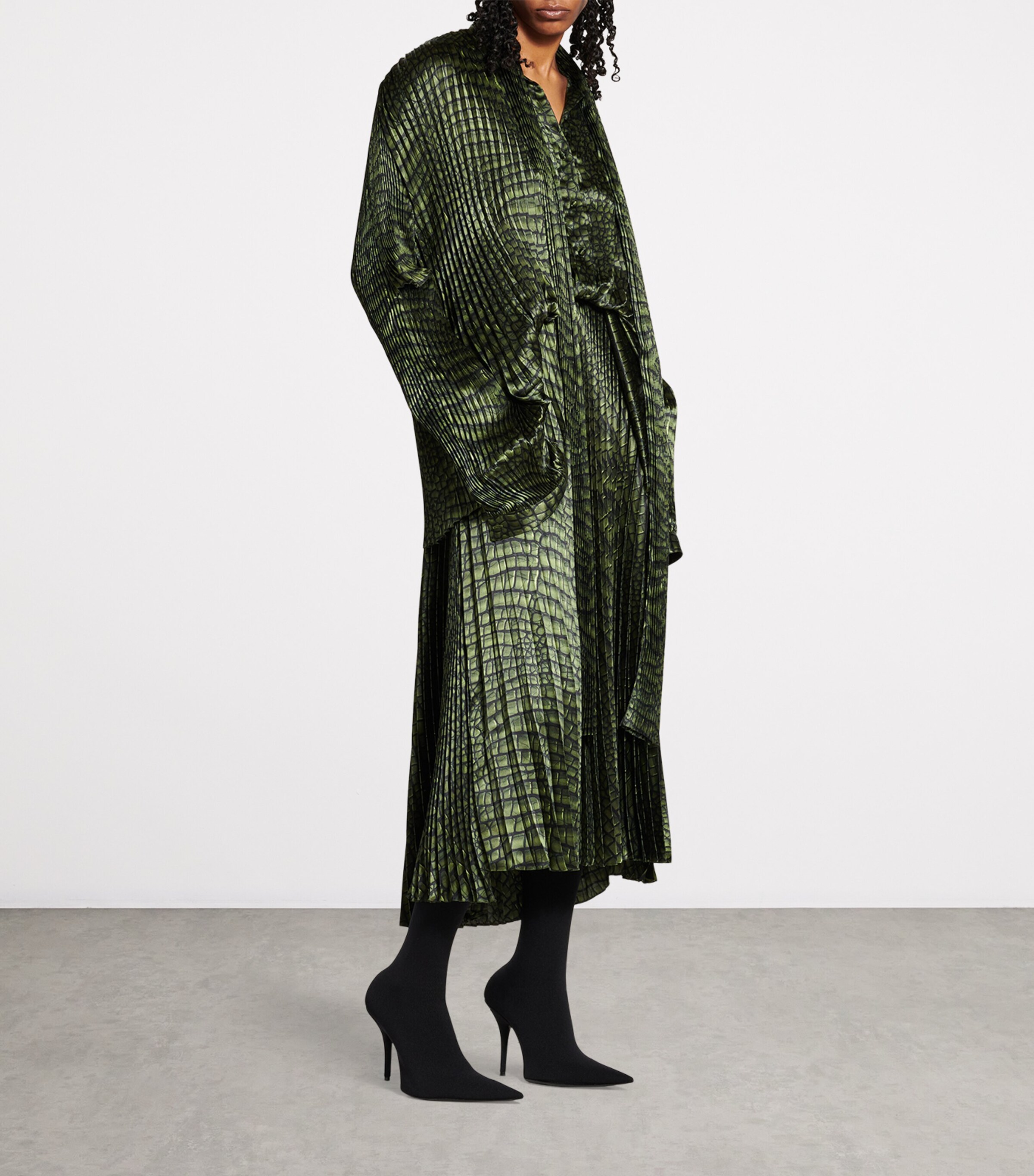 Balenciaga Layered Pleated Midi Dress Image 3
