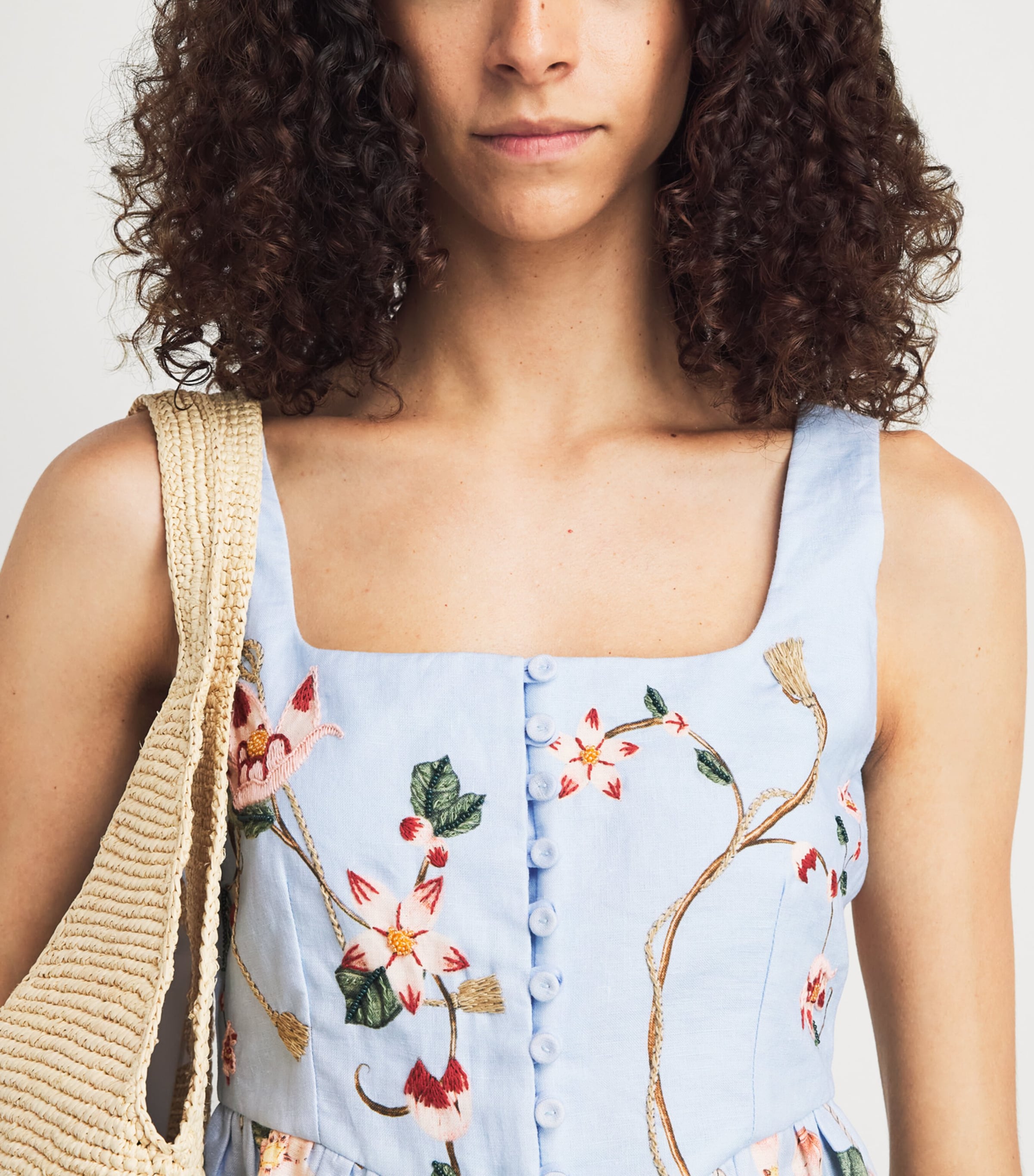 Agua By Agua Bendita Womens Linen Eslabón Navegante Corset Top Image 3