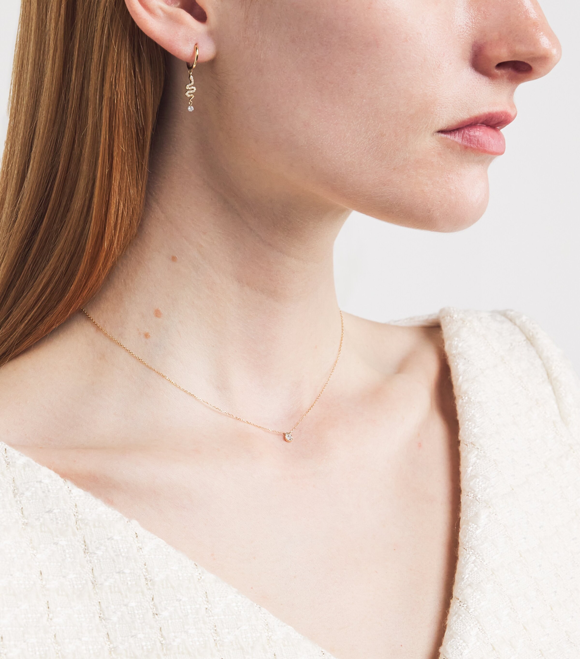 Persée Yellow Gold and Diamond Floating Necklace Yellow Gold Image 4