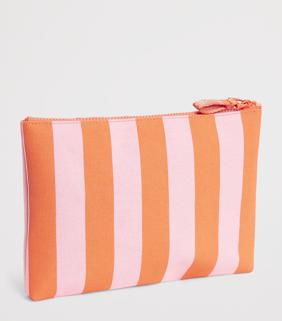Medium Cotton Stripe Logo Pouch PINK Image 2