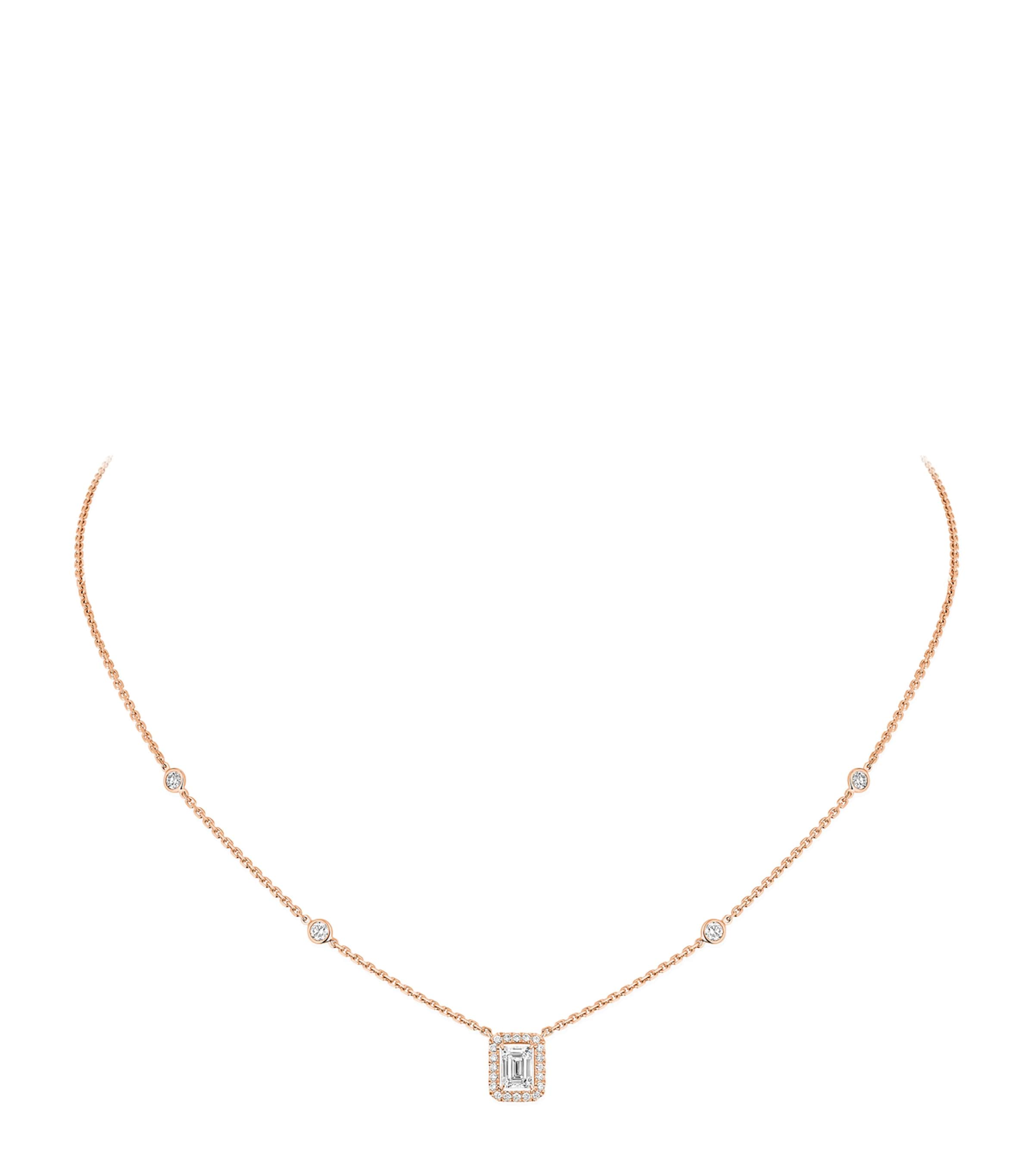 Messika Joy Pink Gold and Diamond Chain Necklace White Gold Image 1