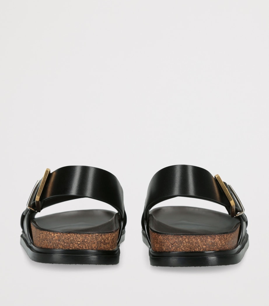 The Row Leather Buckle Sandals Black Image 3