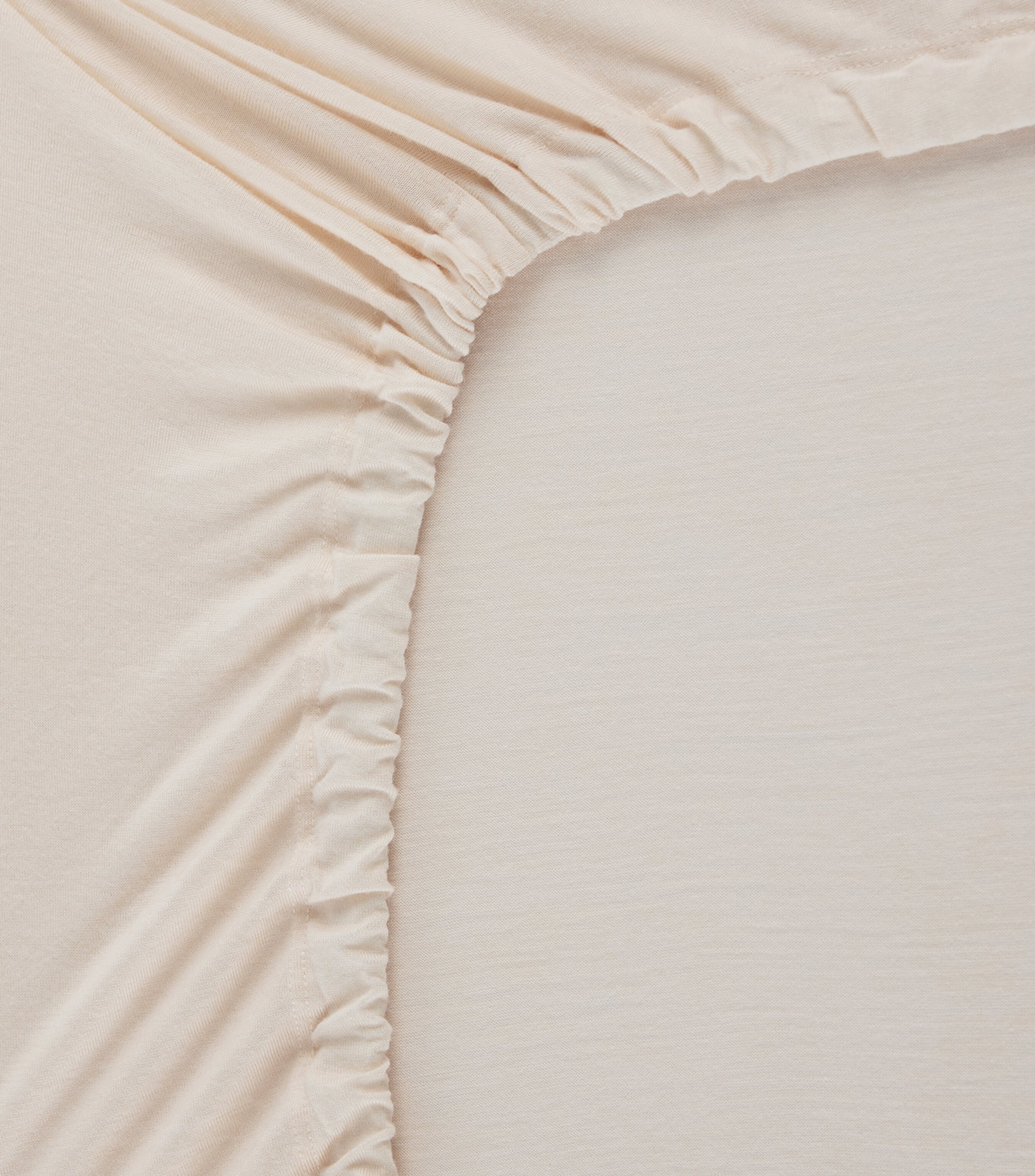 Merino Jersey Super King Fitted Sheet (180cm x 200cm) IVORY TUSK Image 2