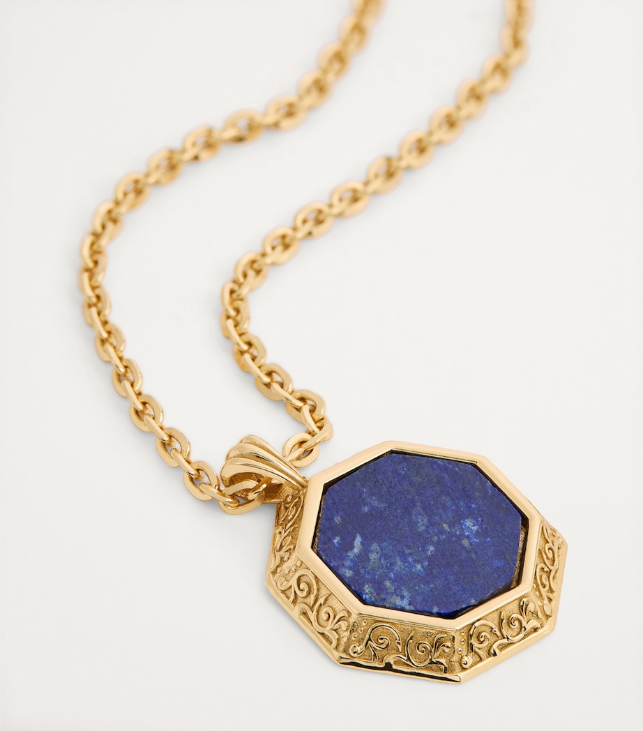 Emanuele Bicocchi Gold-Plated Lapis Lazuli Pendant Necklace Gold Plated Image 6