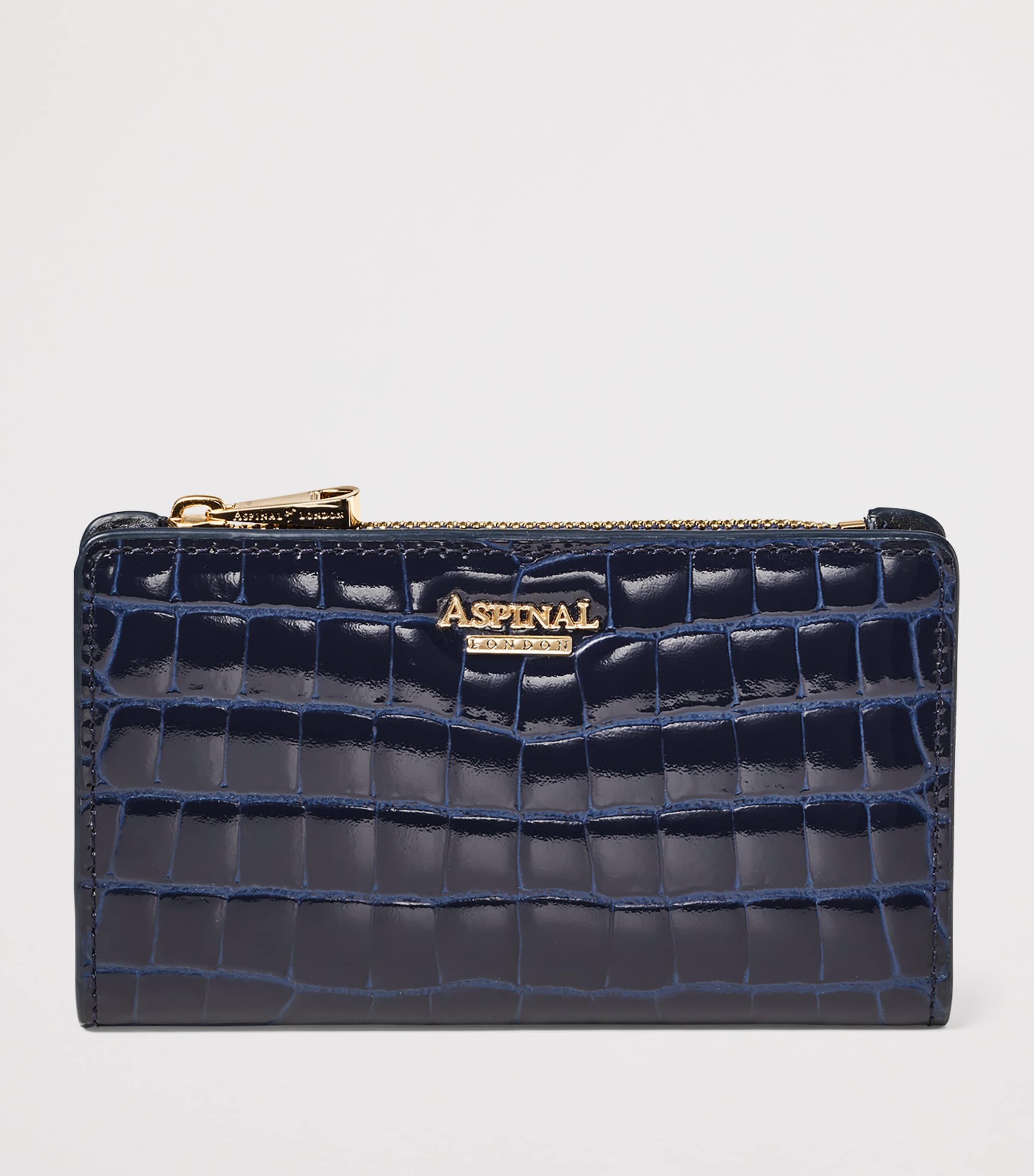 Aspinal Of London Small Leather Mayfair Purse Midnightblue Image 1