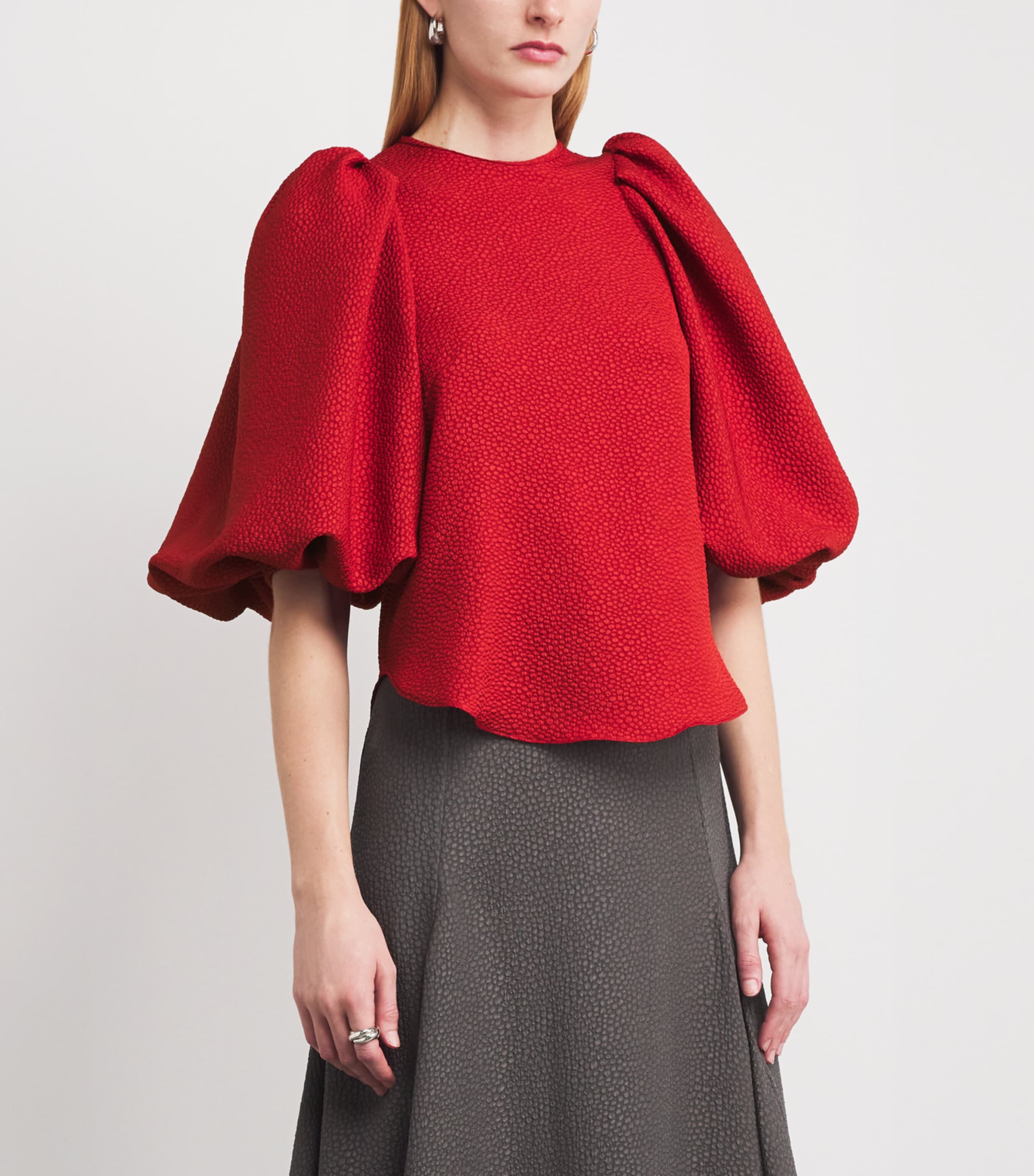 Blouson-Sleeve Warrior Blouse CARMINE Image 3