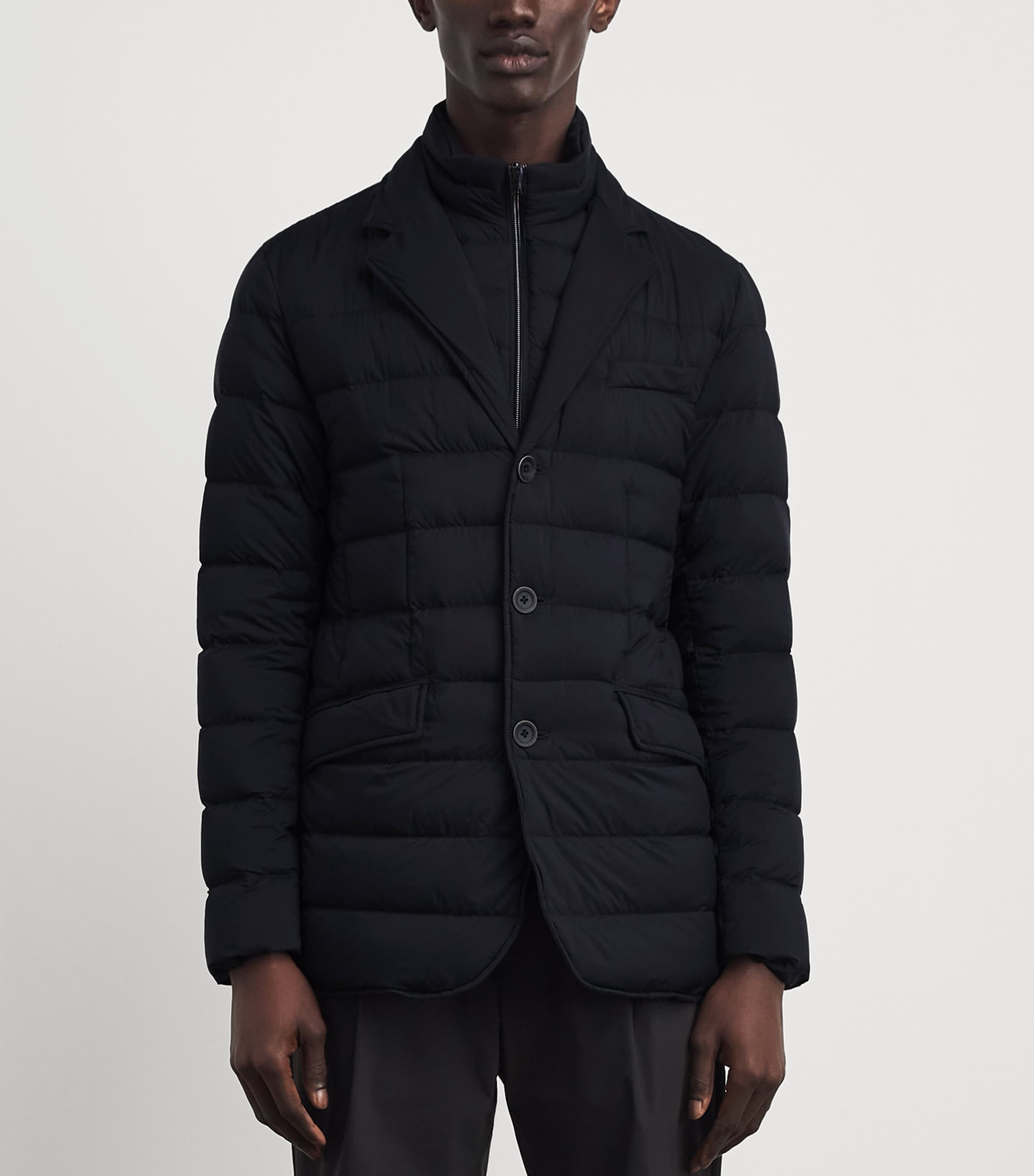 Herno Mens Down Quilted Puffer Jacket Black Image 4