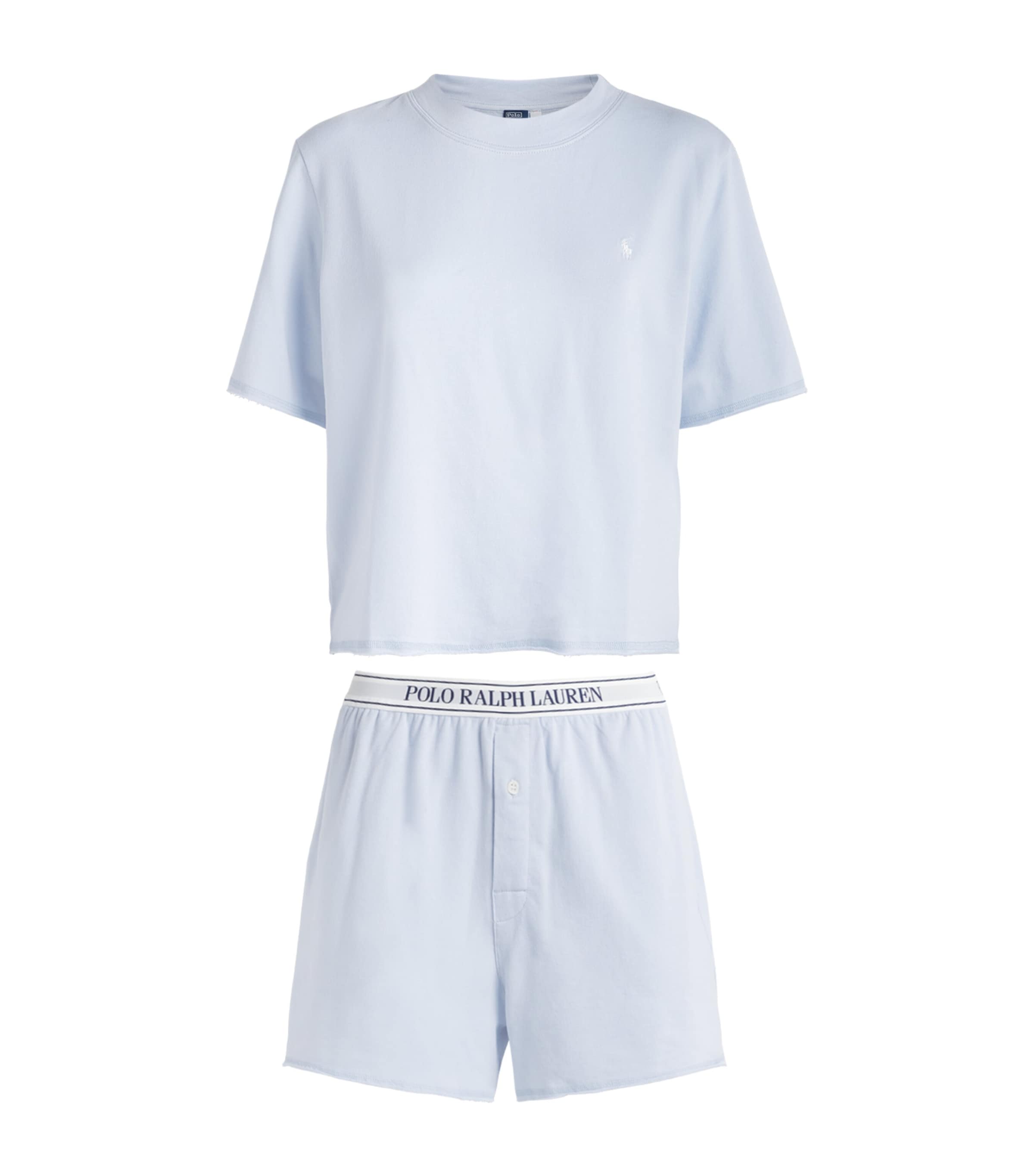 Polo Ralph Lauren Womens Terry Short Pyjama Set Xenon Blue Image 1