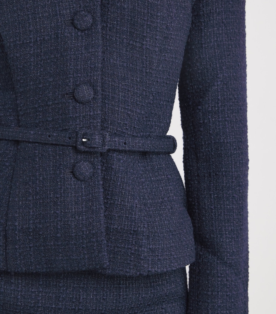 Bouclé Off-The-Shoulder Jacket NAVY Image 6