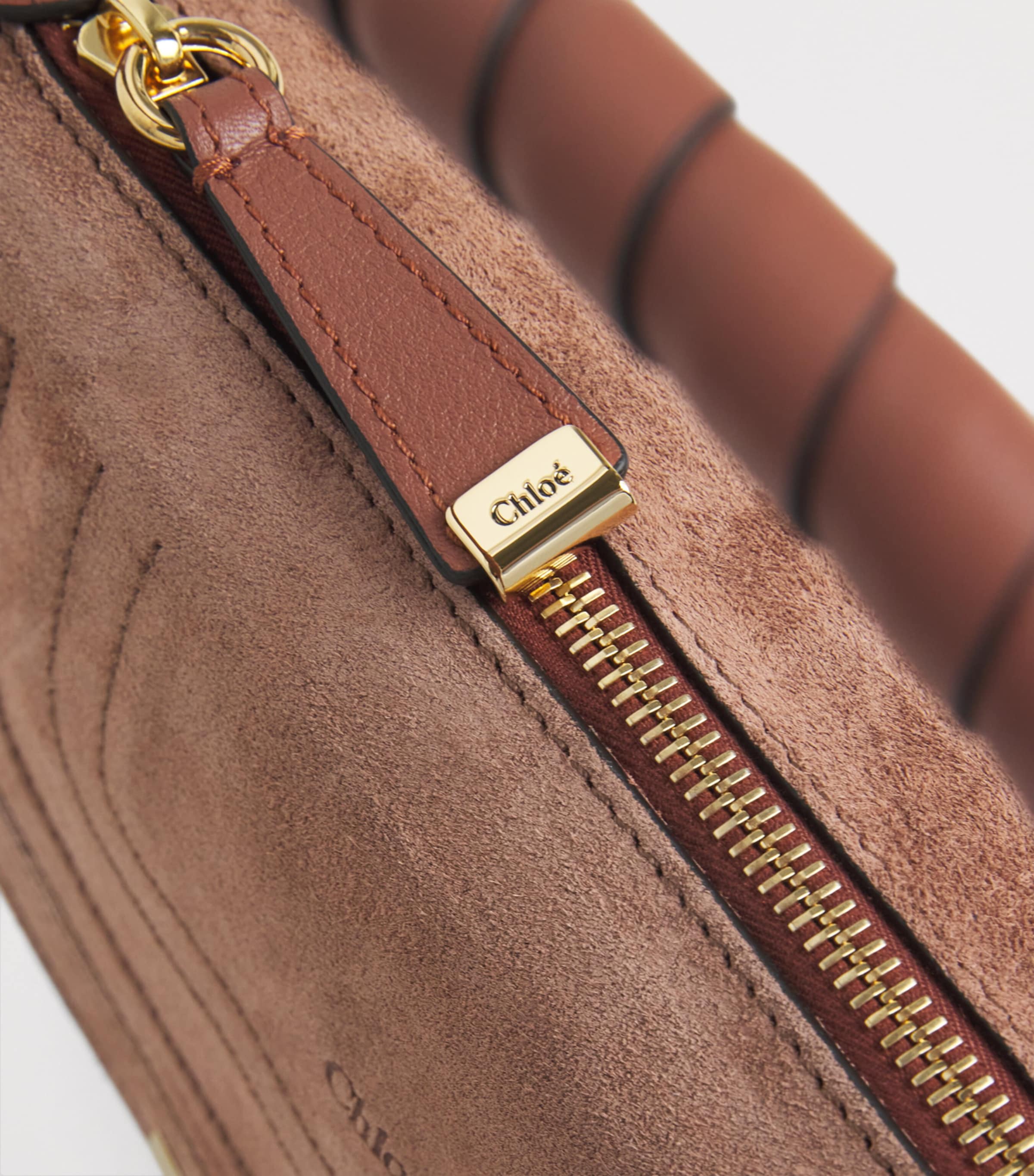 Chloé Mini Suede Marcie Shoulder Bag Blushy Brown Image 3