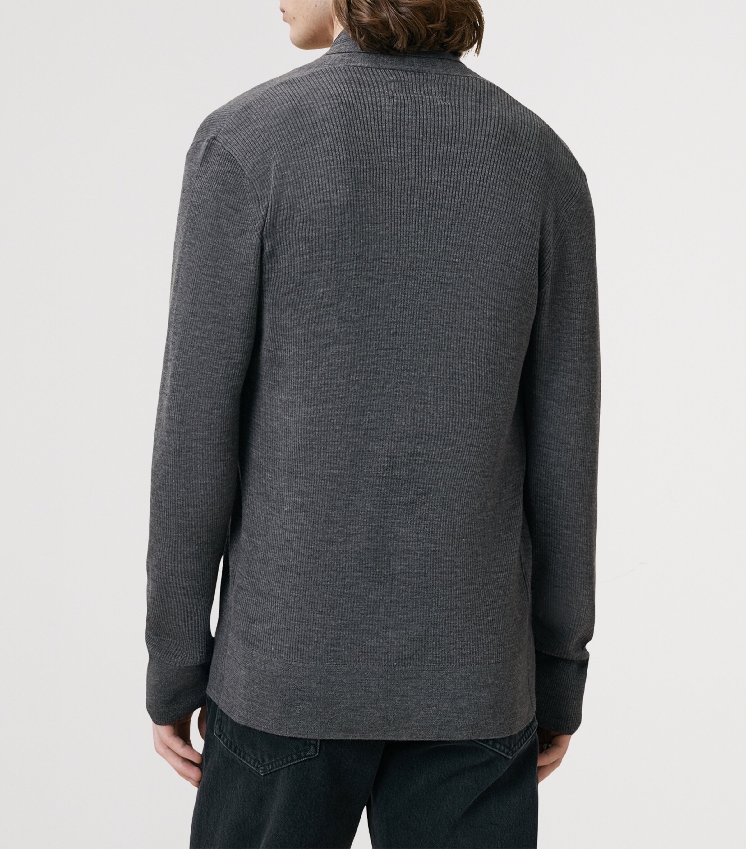 Merino Wool Mode Cardigan MONUMENT GREY Image 4