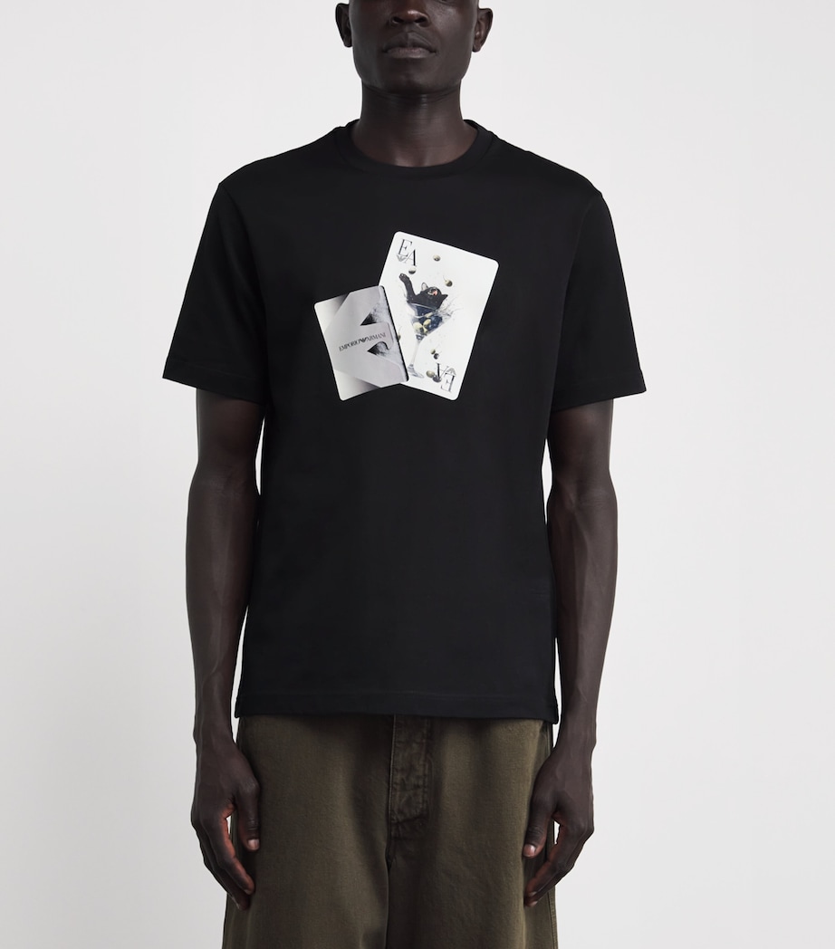 Cotton Card Print T-Shirt UC001 Image 3