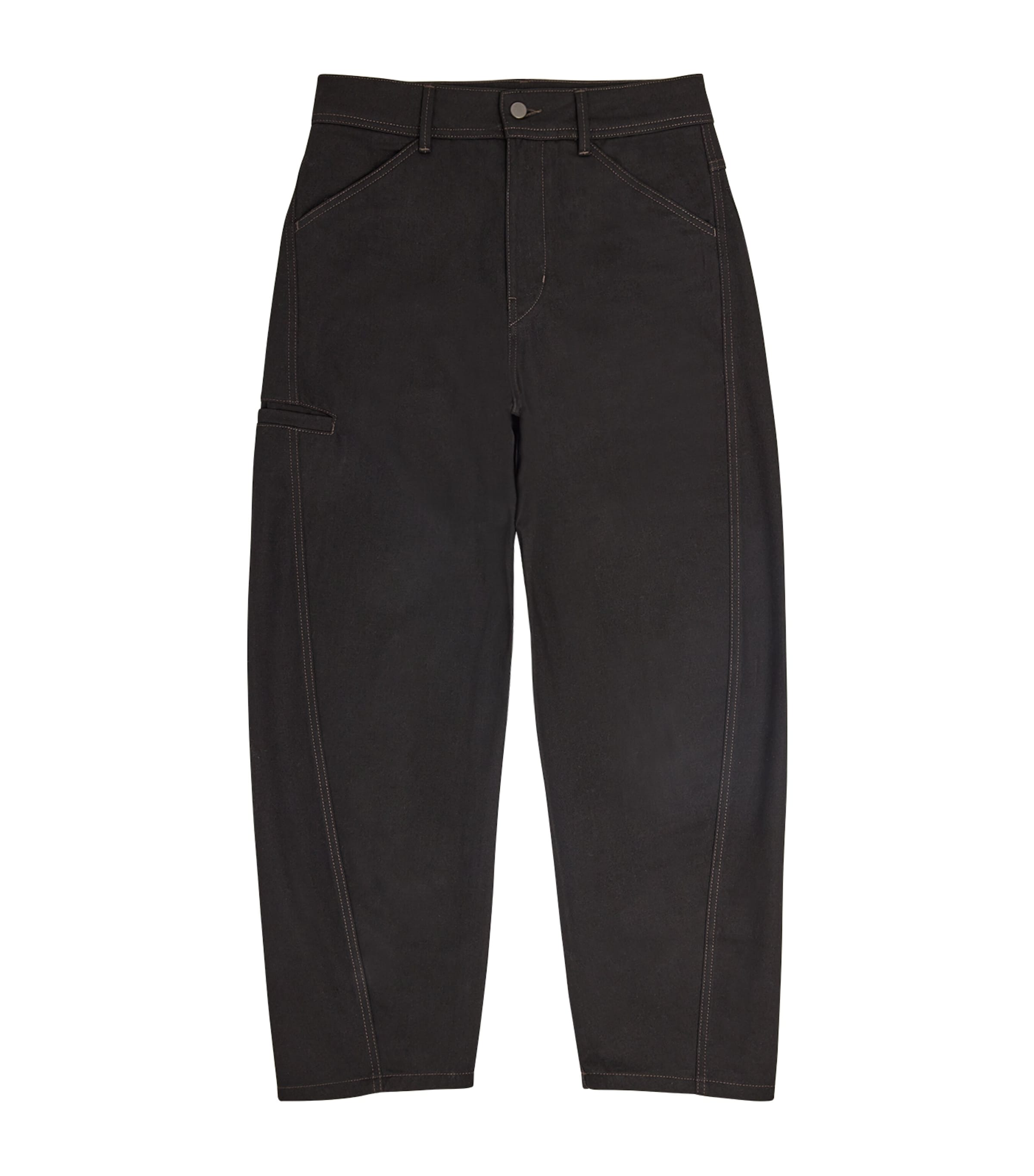 Shop Lemaire Wide-leg Twisted Jeans In Black