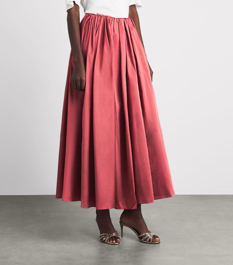 Abadia Womens Pleated Bodice Maxi Dress Red Image 4