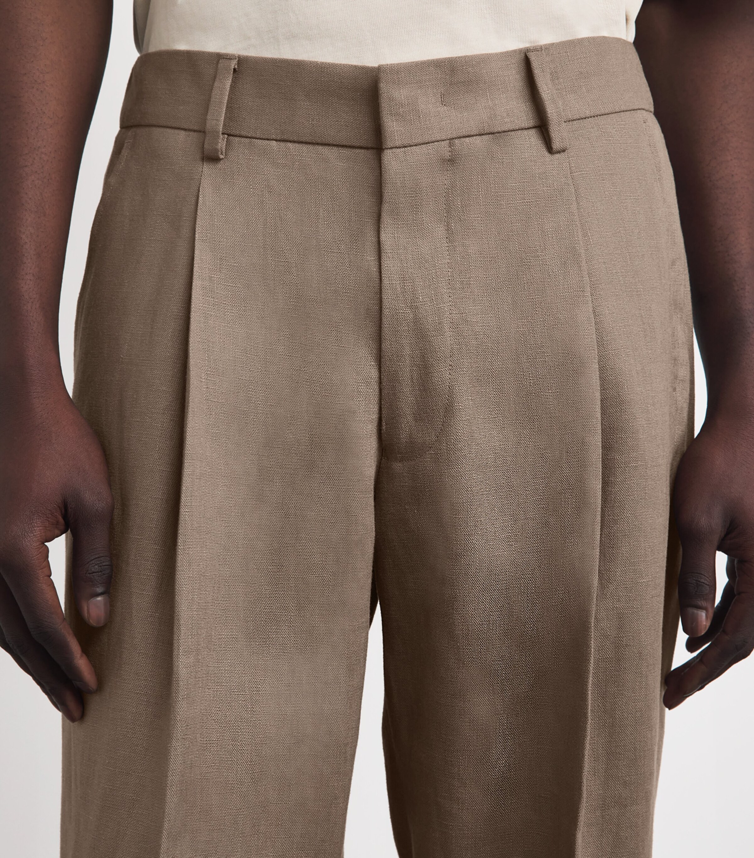 NN.07 Mens Linen Kay Wide-Leg Trousers Clay Mirage Image 3