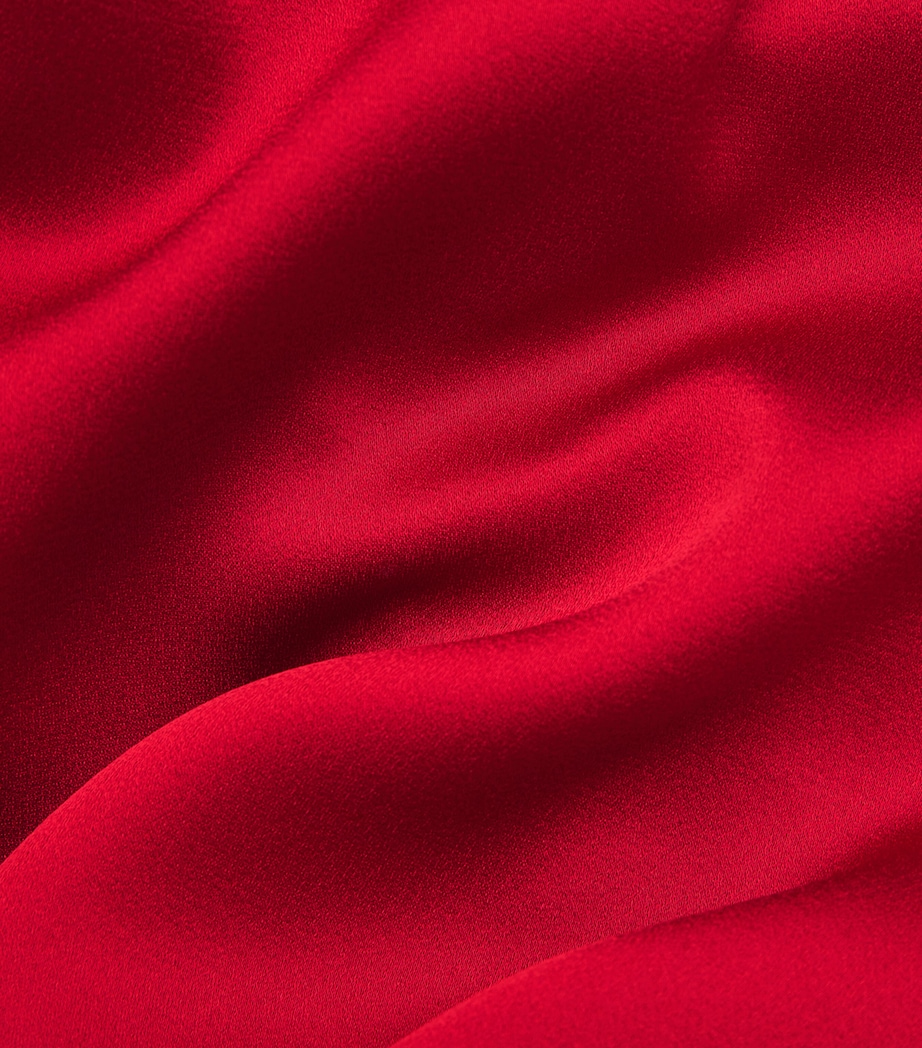 RETORI Womens Satin Draped Midi Dress Red Image 6